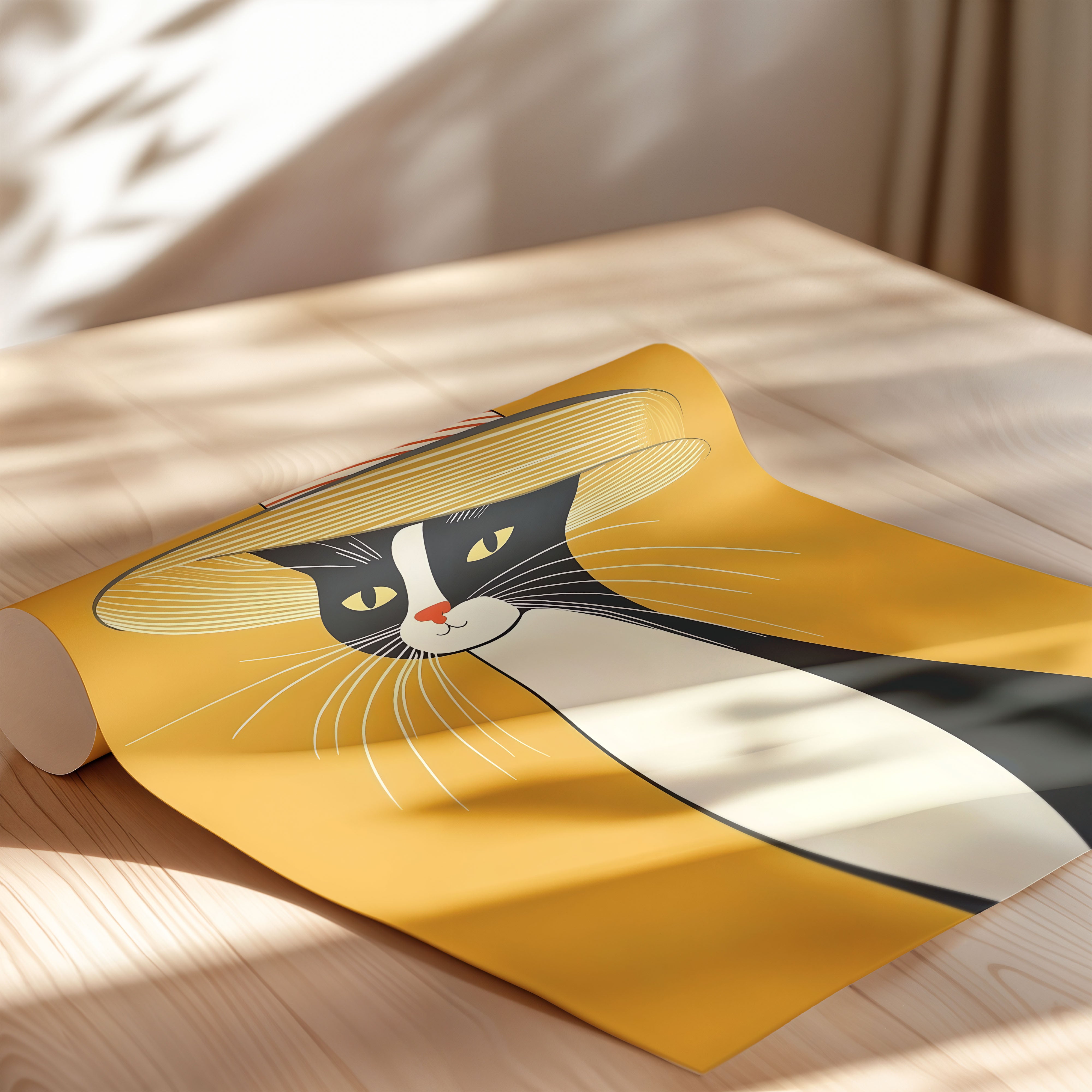 Cat With Summer Hat