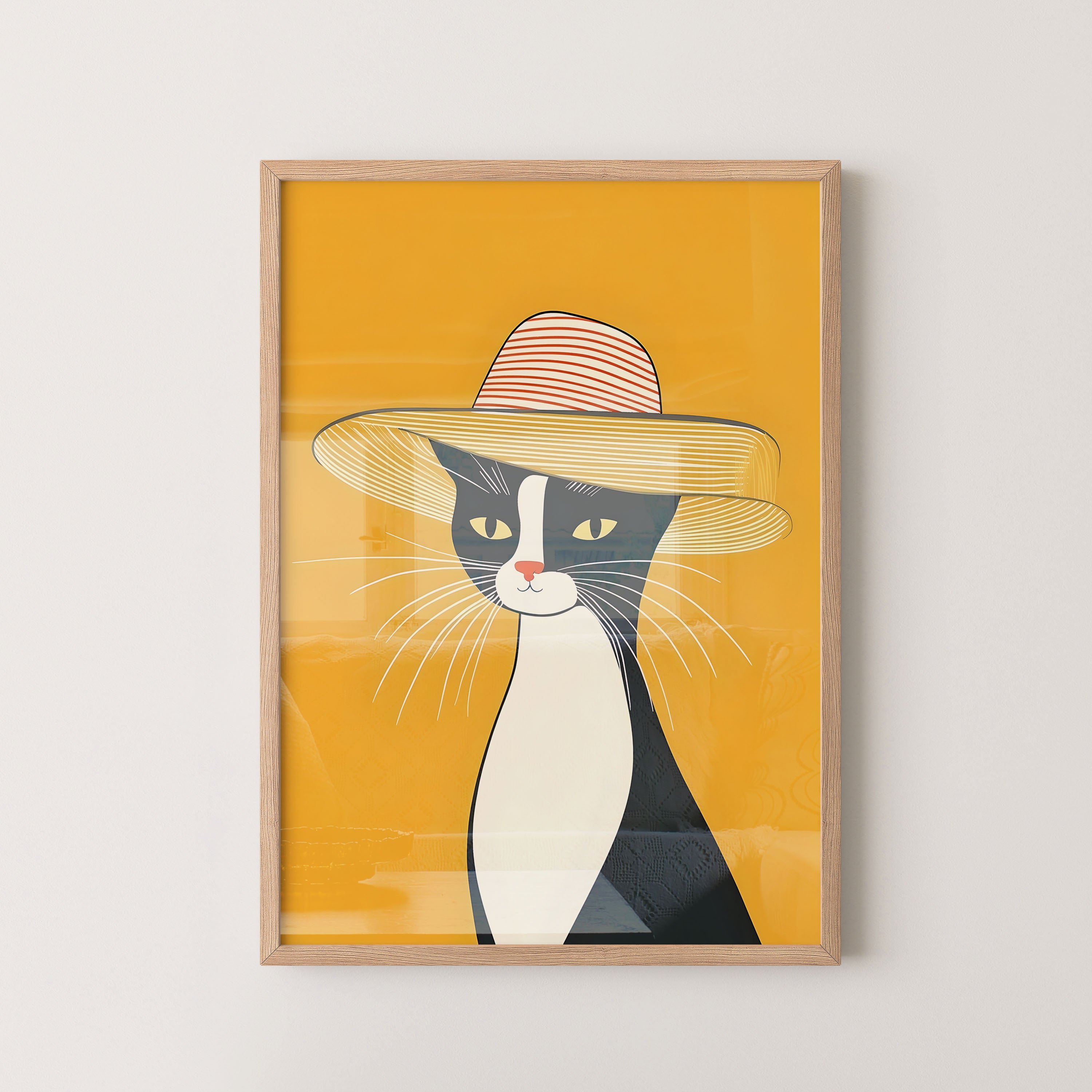 Cat With Summer Hat