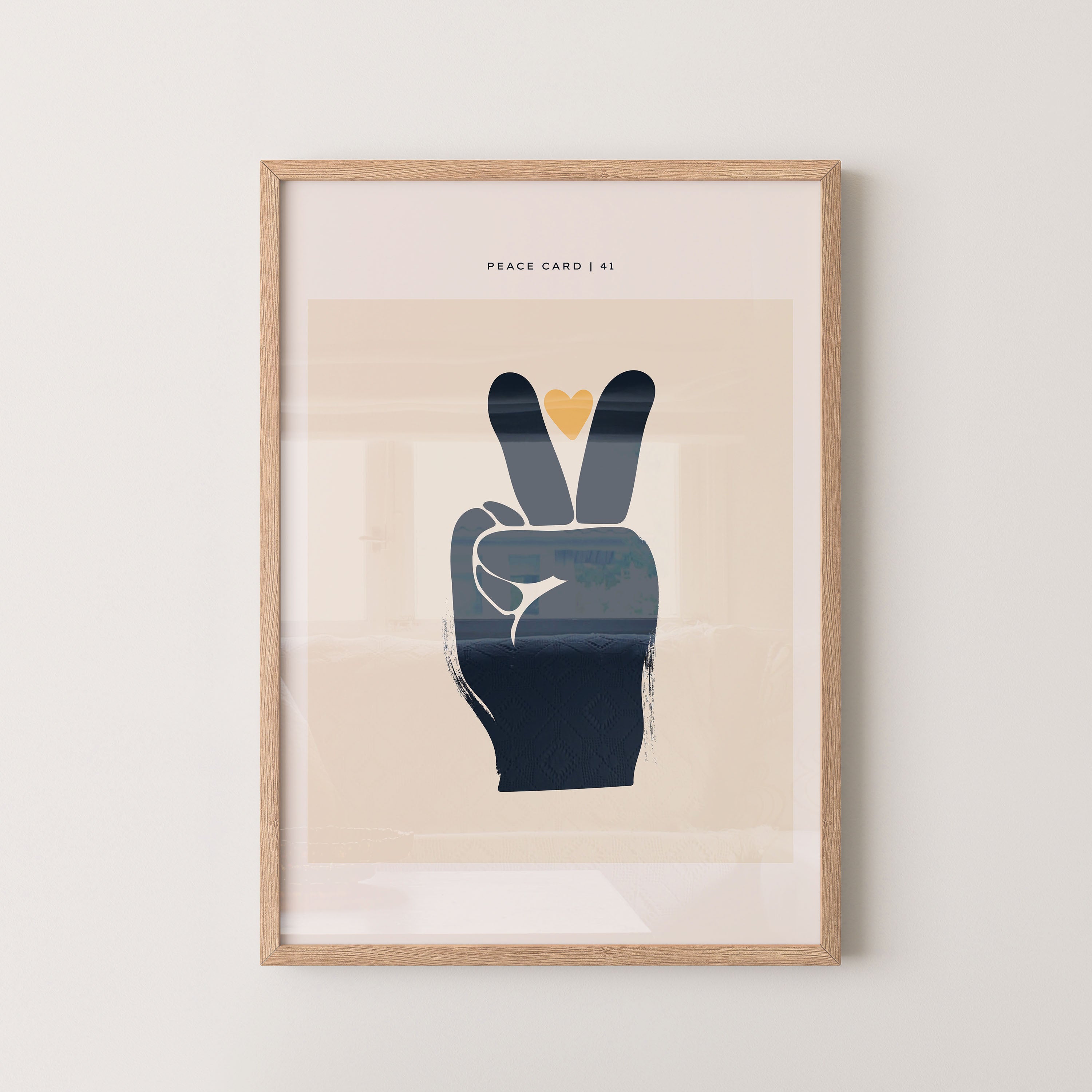 Peace Card No Border. 41 — Minimal Hand Sign Art