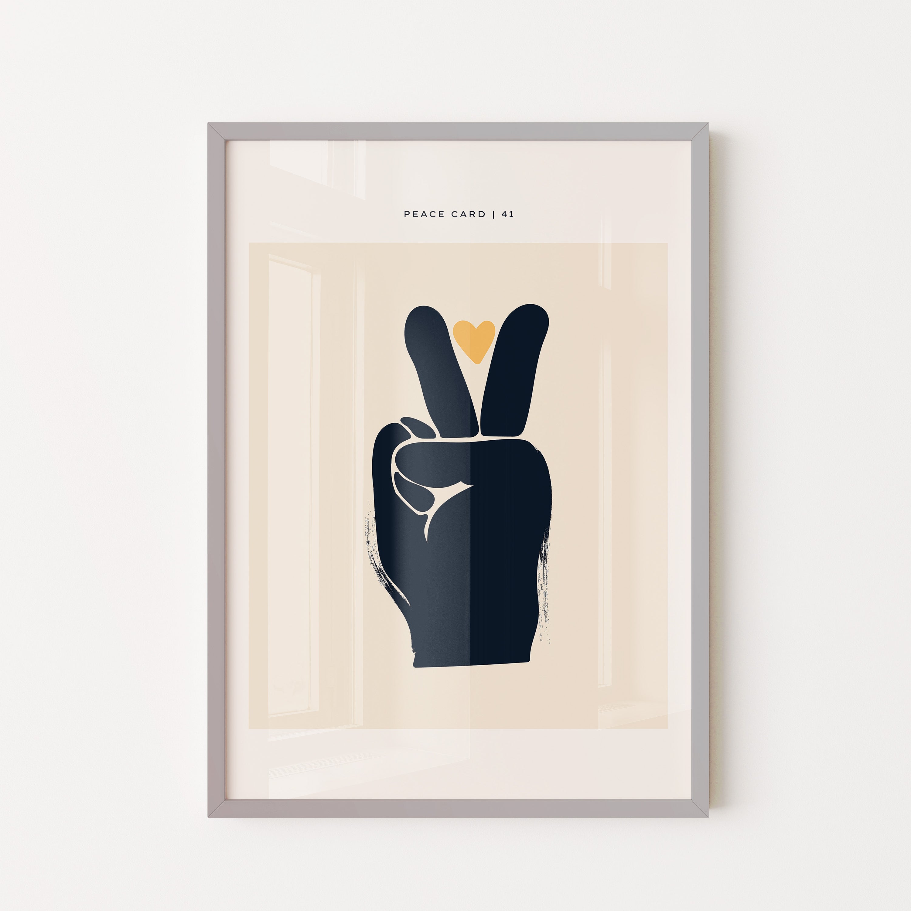 Peace Card No Border. 41 — Minimal Hand Sign Art