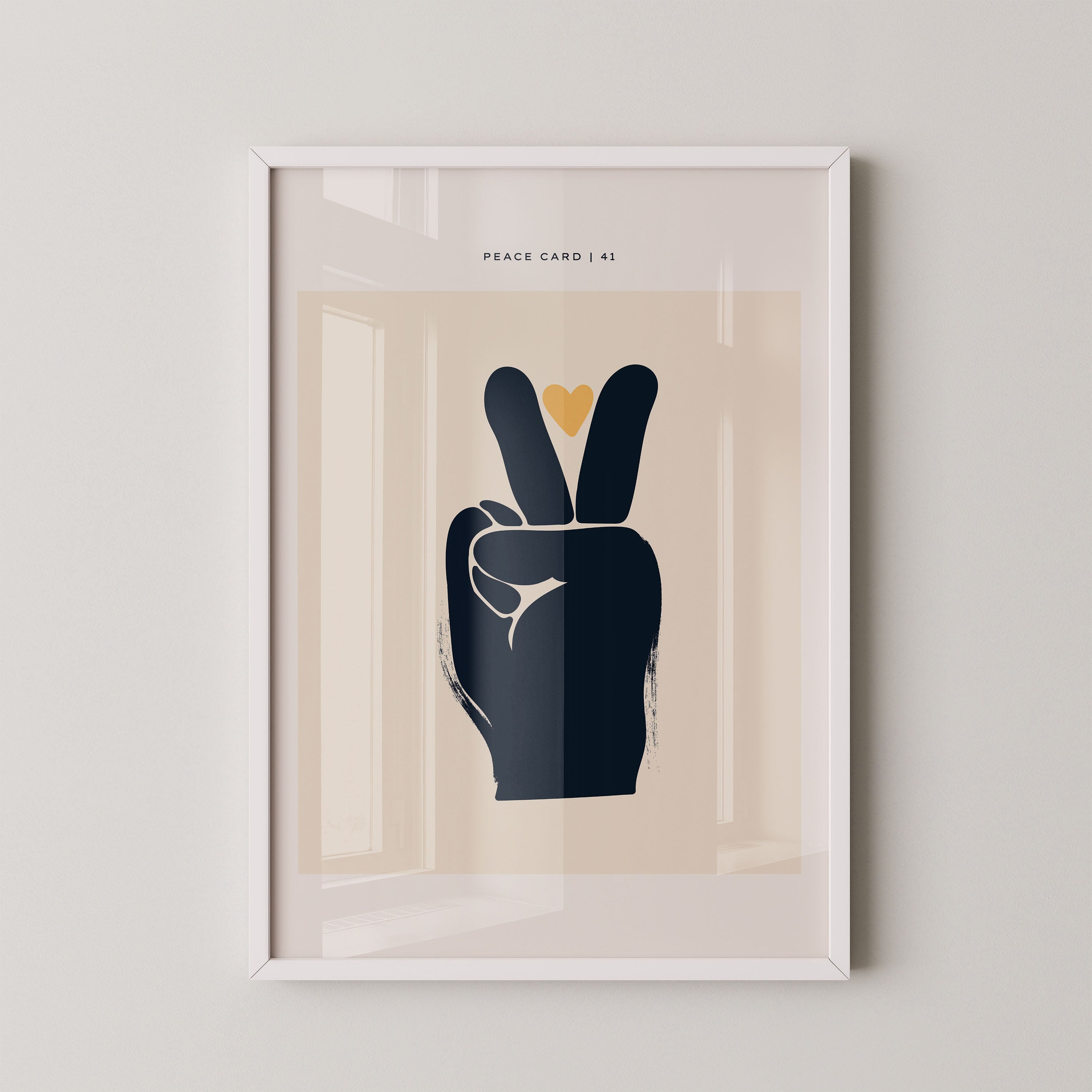 Peace Card No Border. 41 — Minimal Hand Sign Art