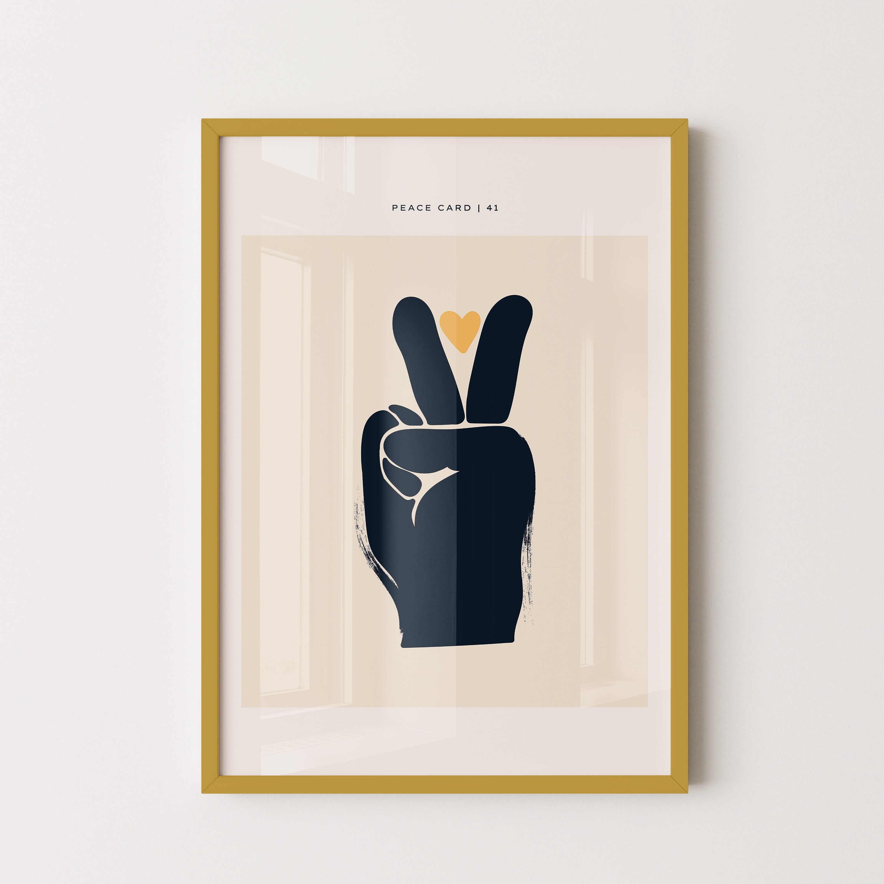 Peace Card No Border. 41 — Minimal Hand Sign Art