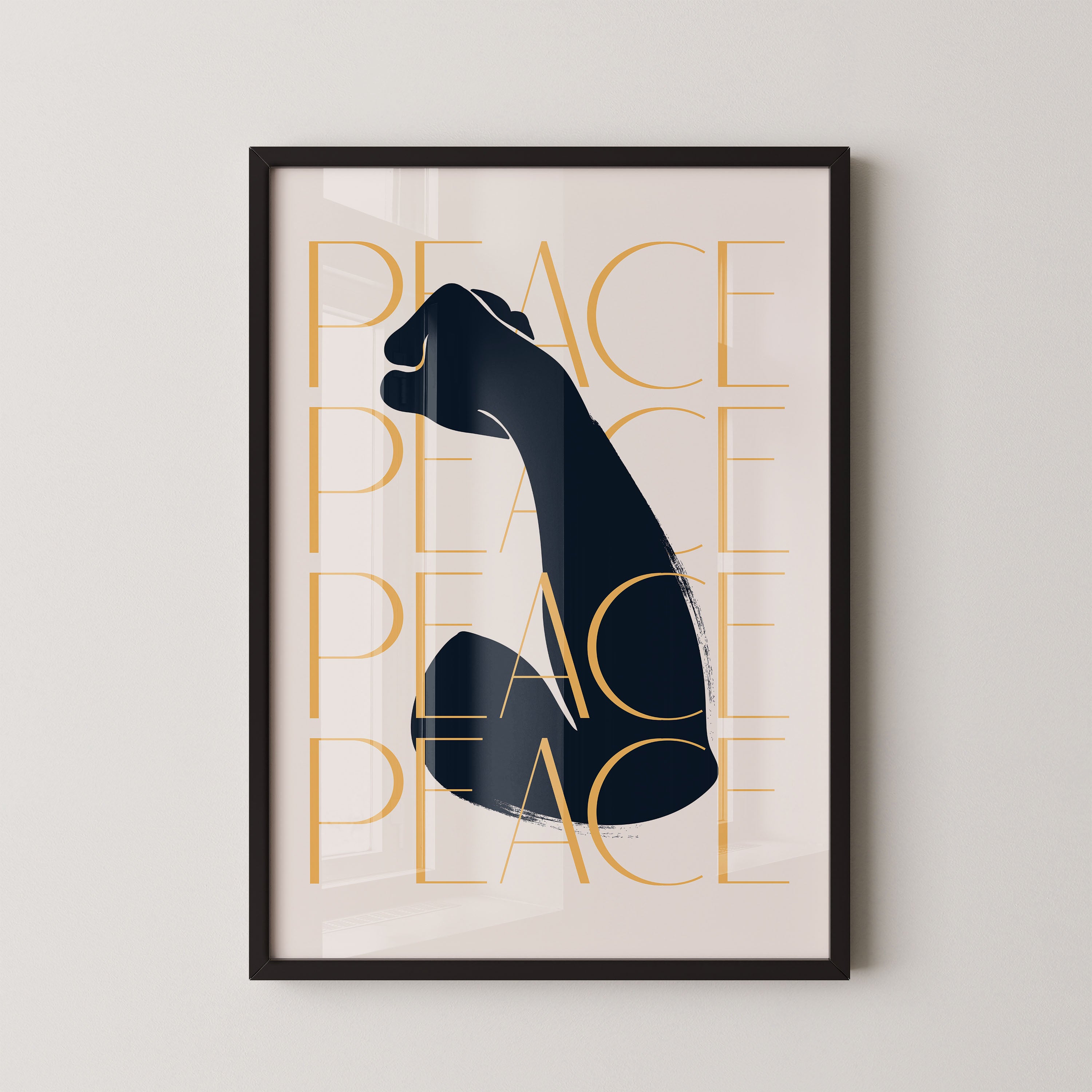 Peace Gesture — Minimal Silhouette Poster