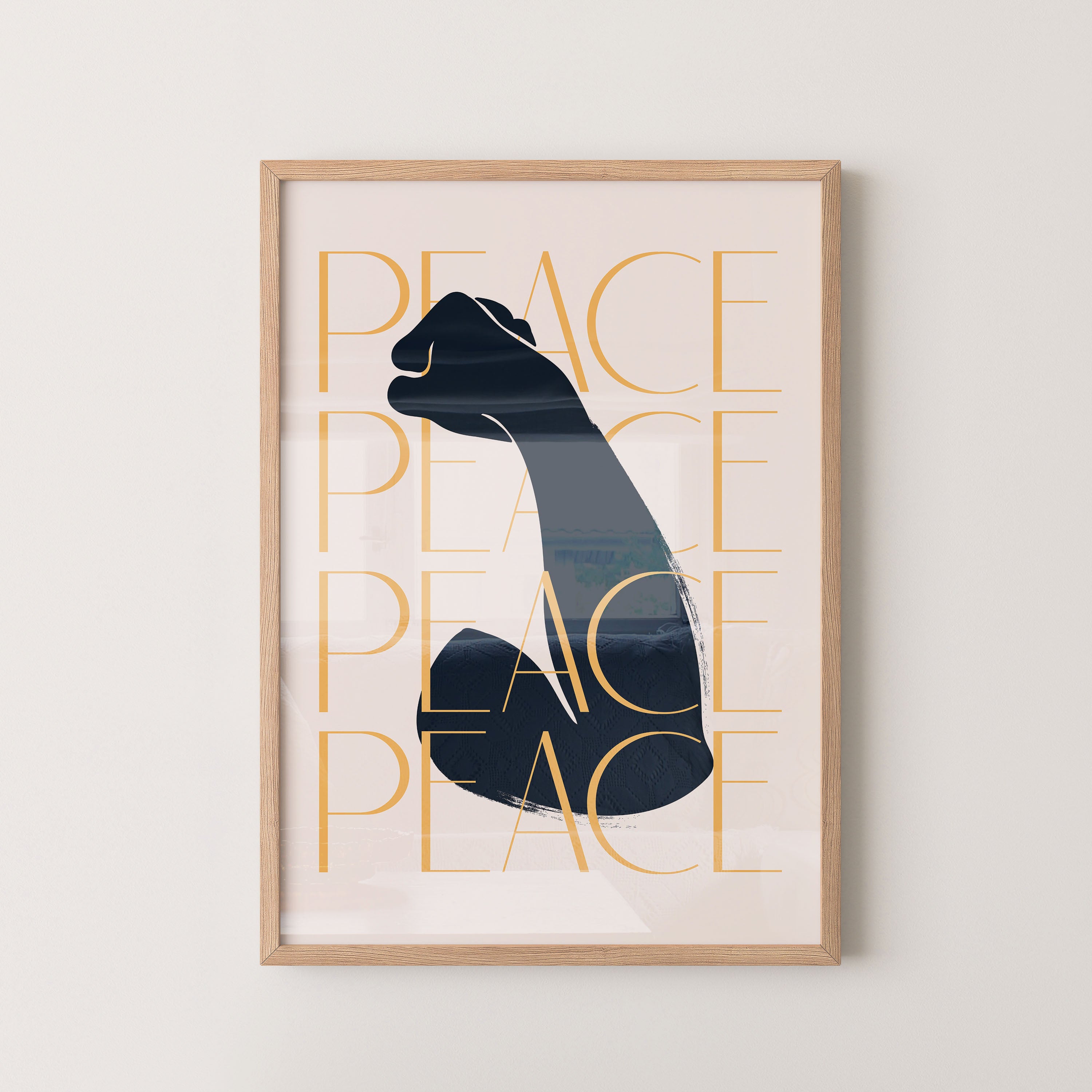 Peace Gesture — Minimal Silhouette Poster