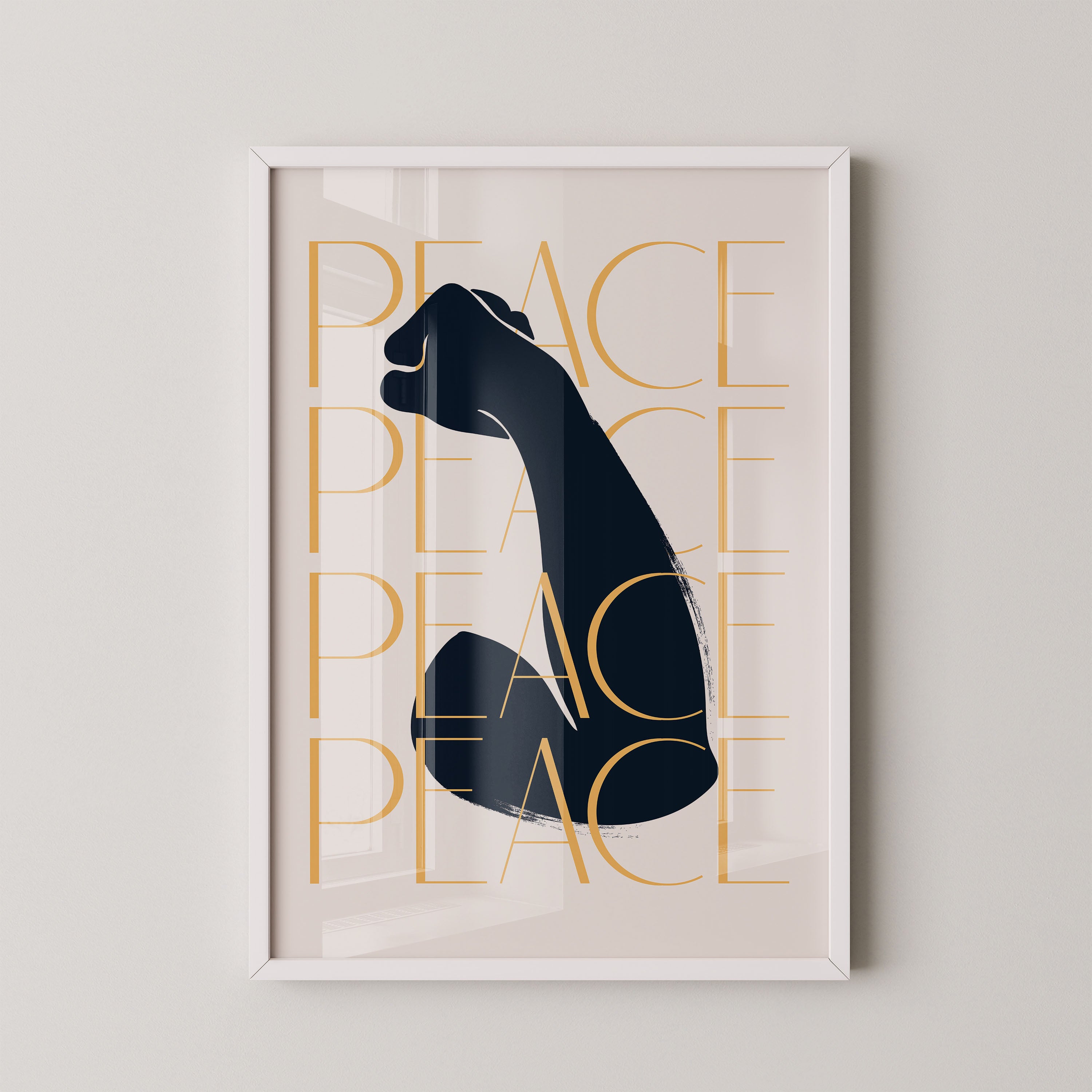 Peace Gesture — Minimal Silhouette Poster
