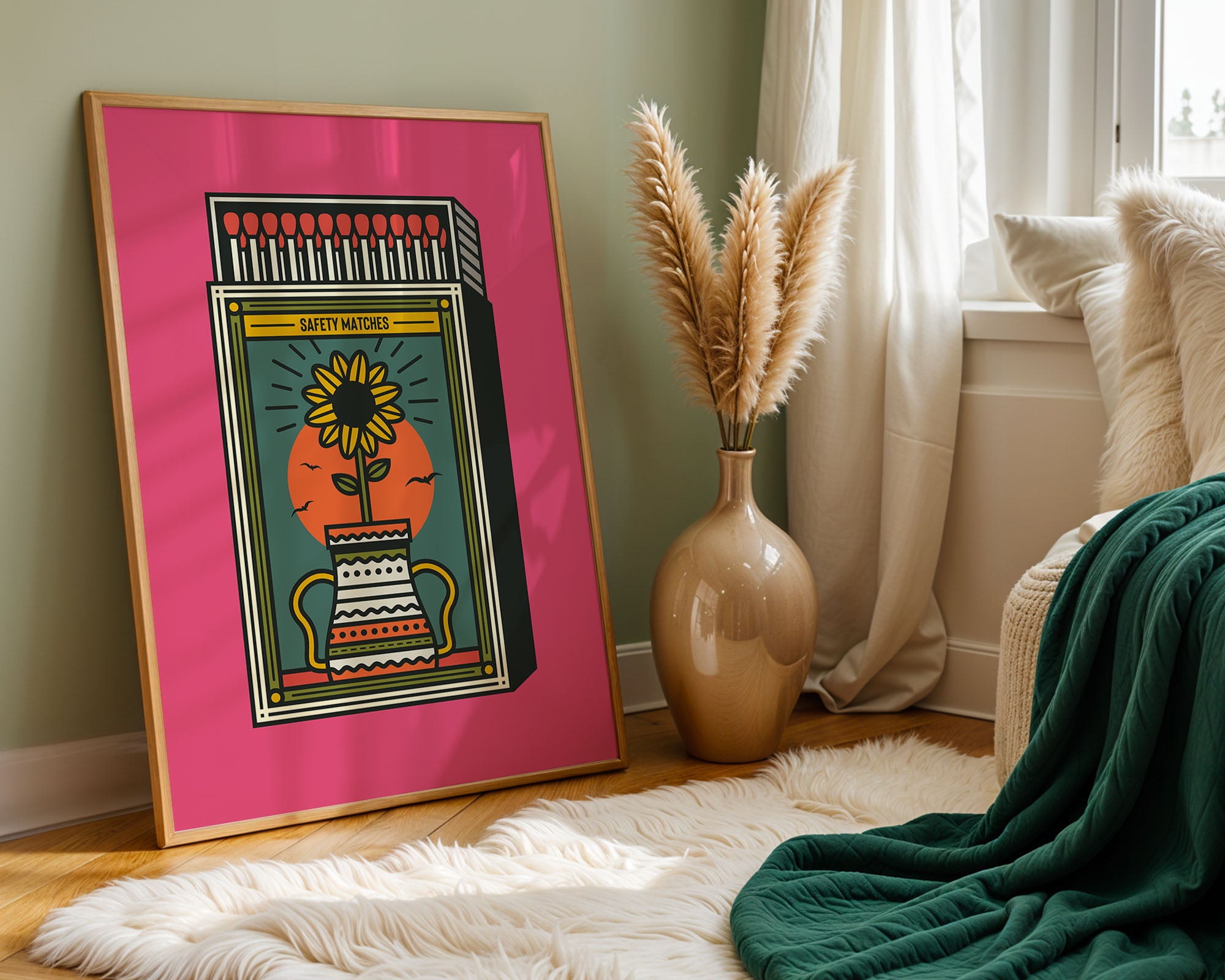 Sunflower Matches — Vintage Box Art