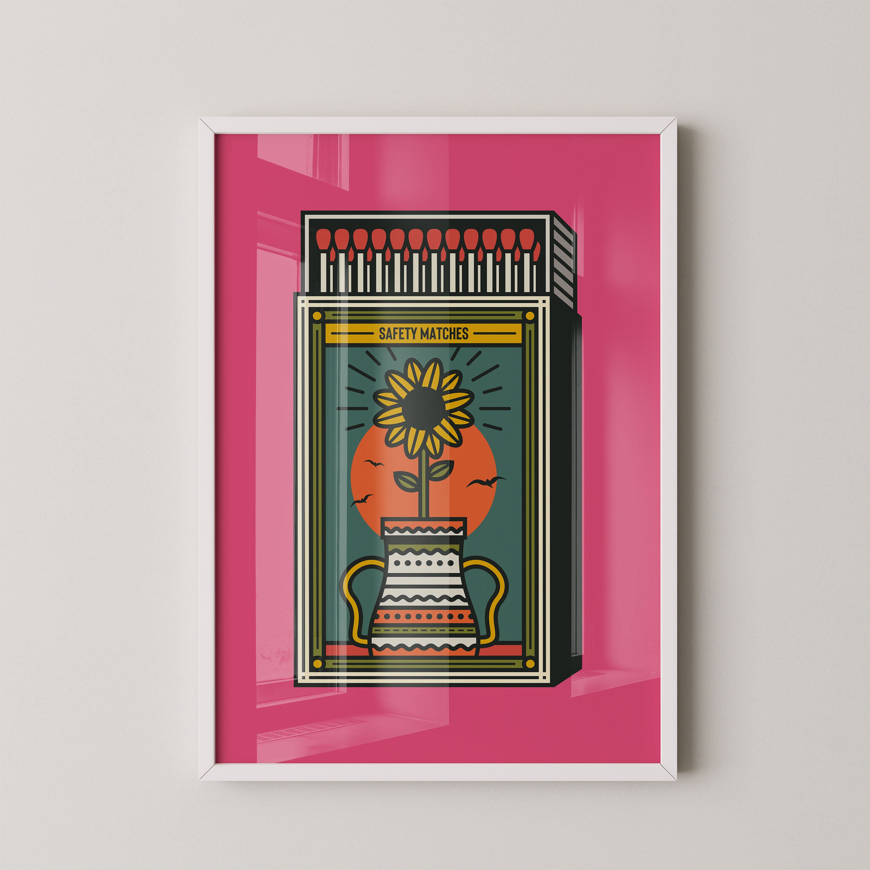 Sunflower Matches — Vintage Box Art