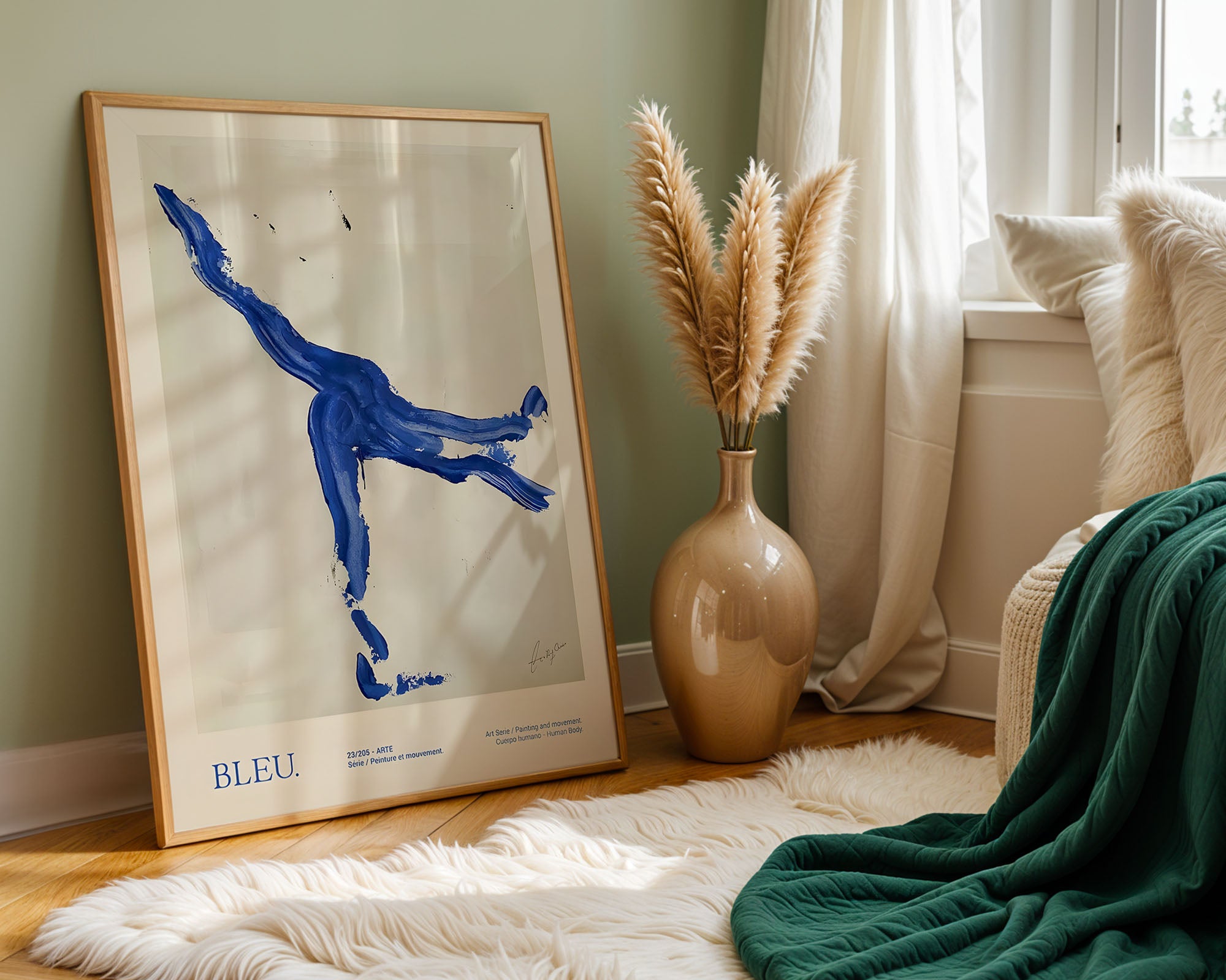 Bleu Motion — Abstract Figure Painting