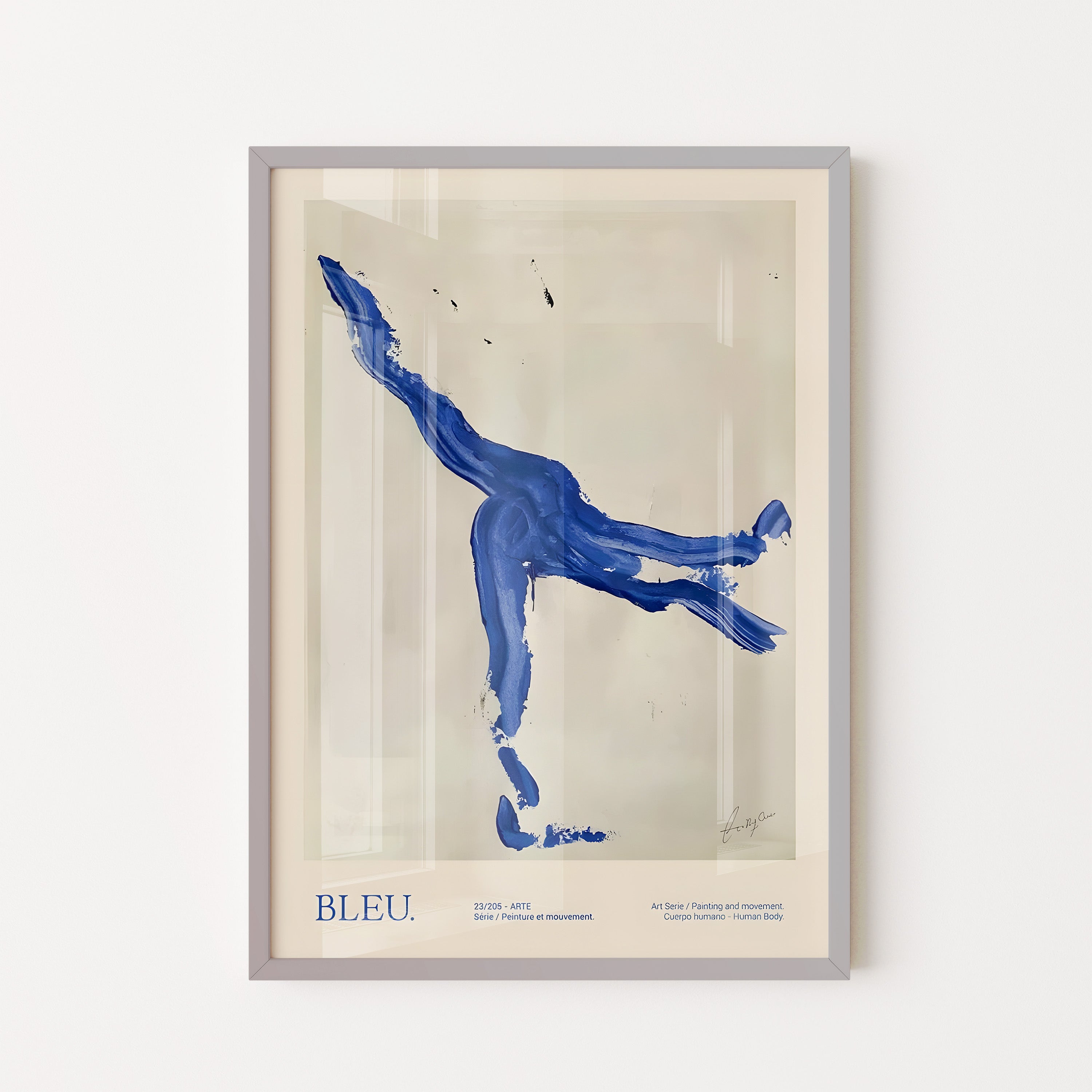 Bleu Motion — Abstract Figure Painting