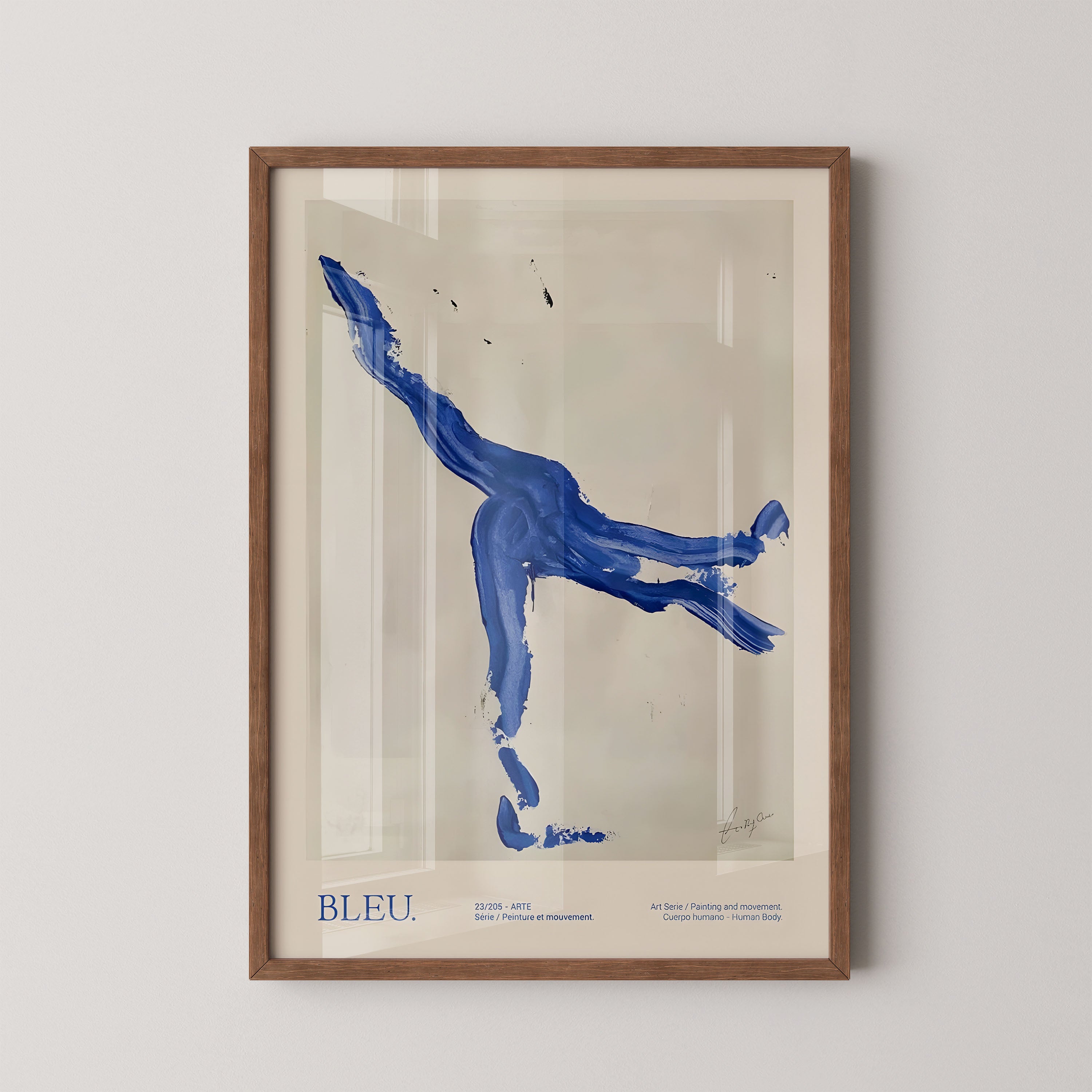 Bleu Motion — Abstract Figure Painting
