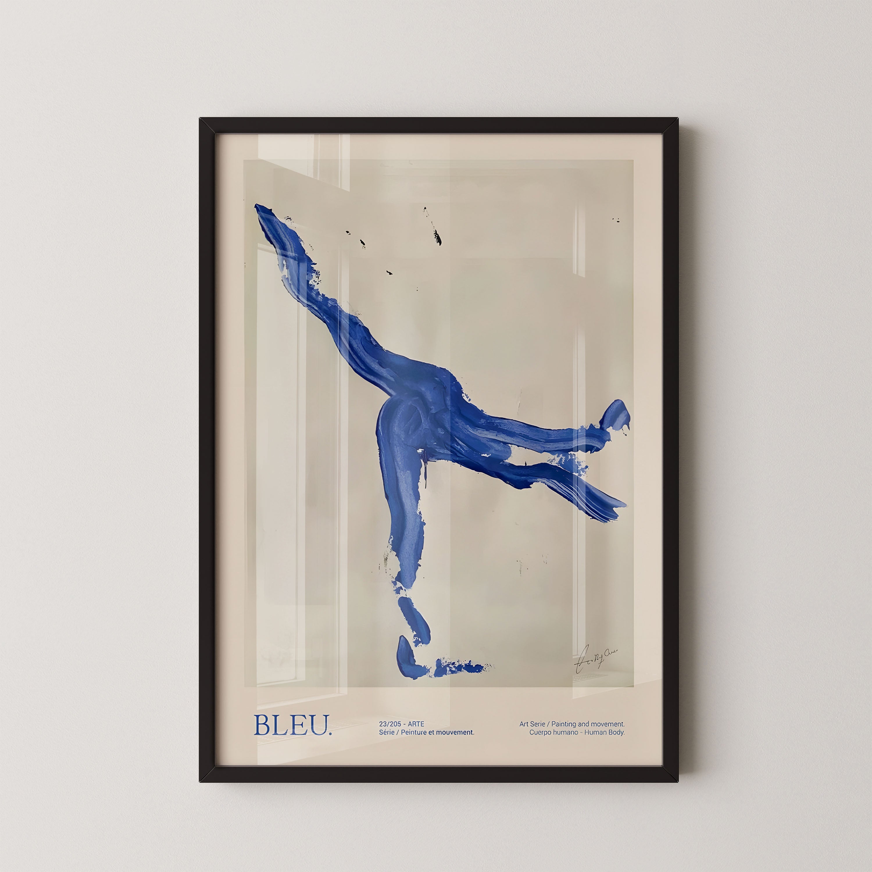 Bleu Motion — Abstract Figure Painting
