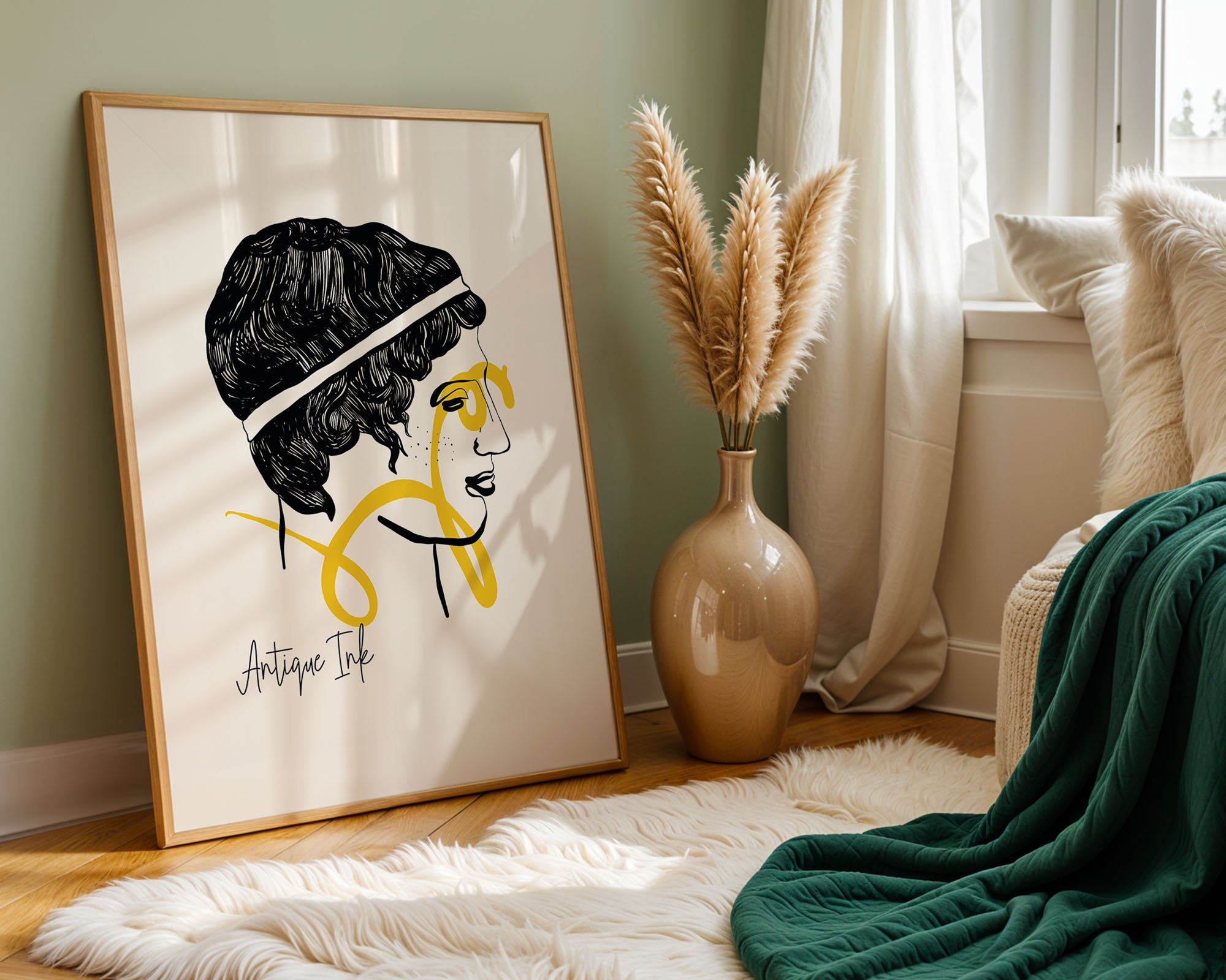Antique Ink — Classical Line Portrait