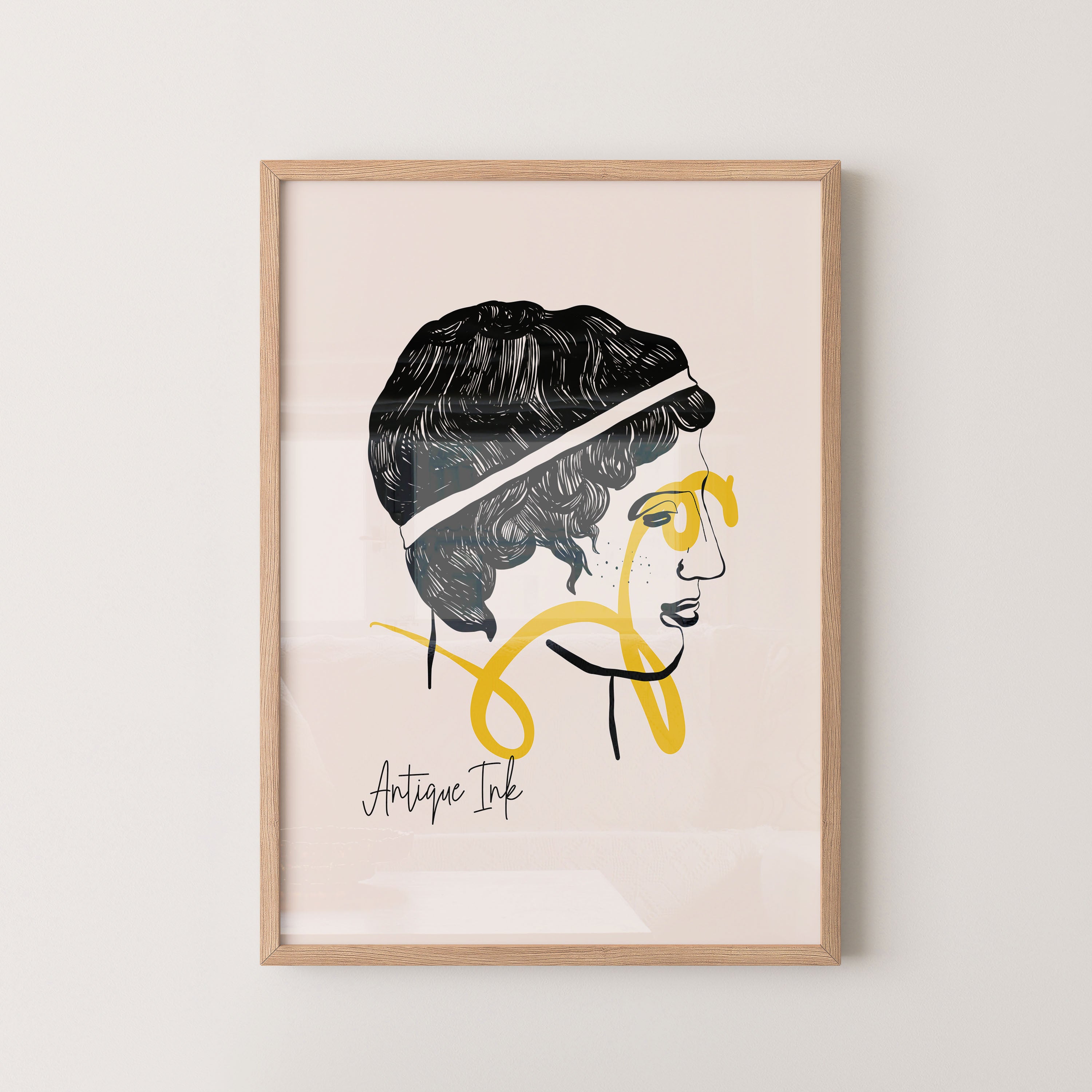 Antique Ink — Classical Line Portrait