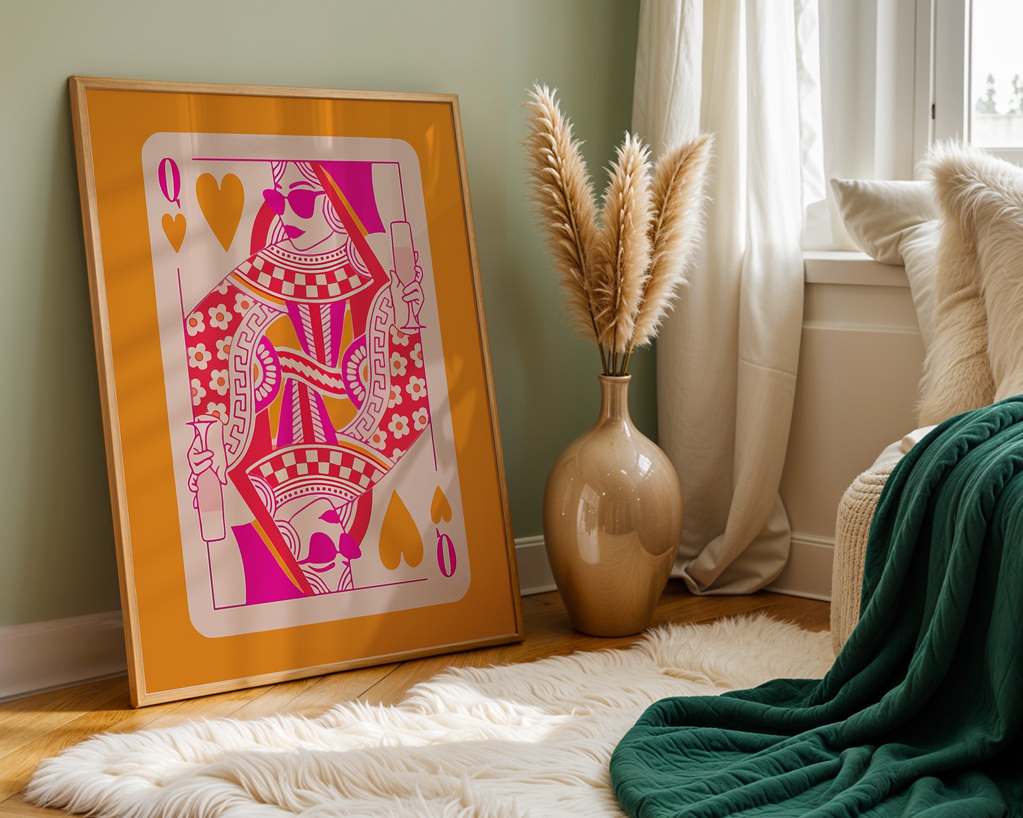 Queen of Hearts – Retro Pop Card Poster