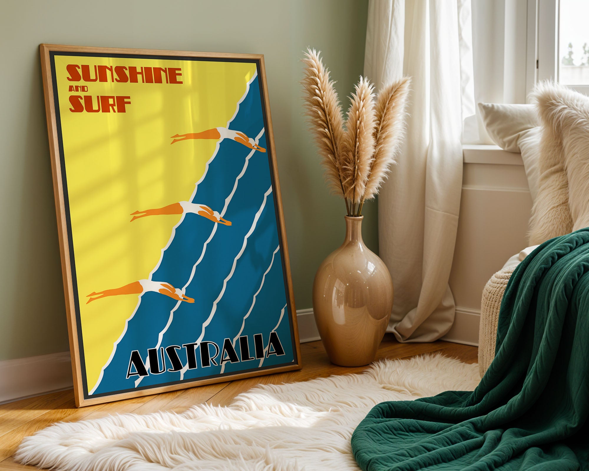 Sunshine & Surf – Australia Vintage Poster