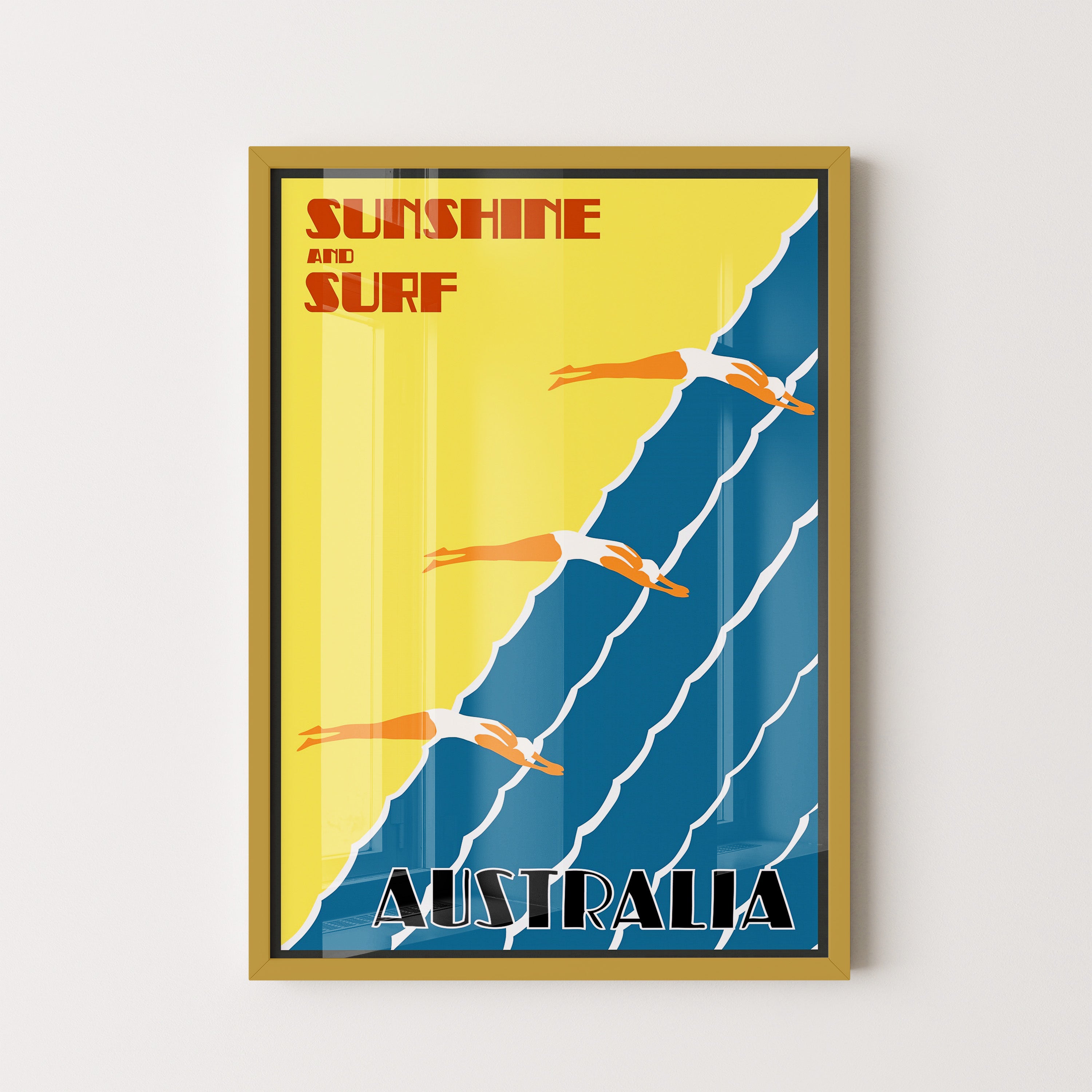 Sunshine & Surf – Australia Vintage Poster