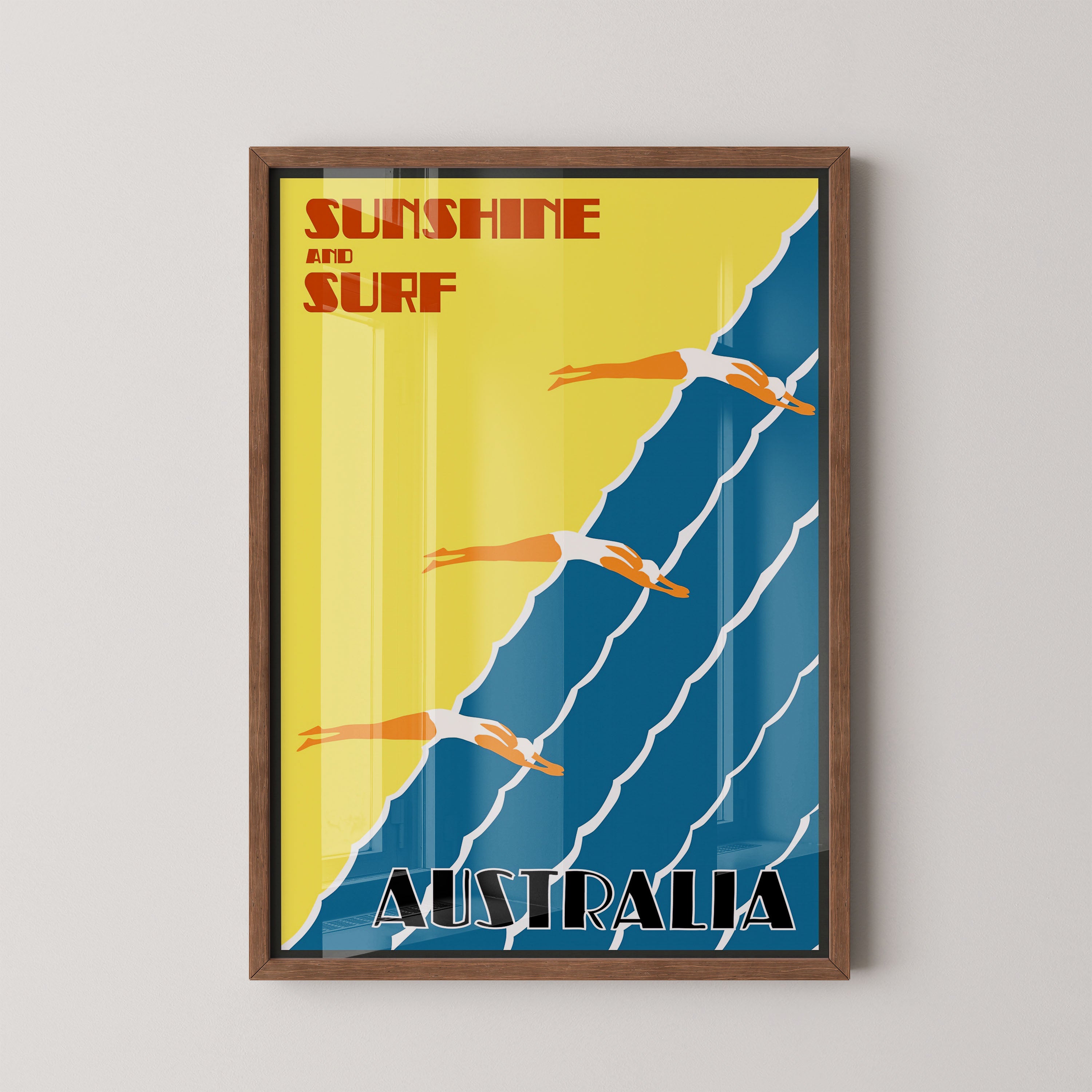 Sunshine & Surf – Australia Vintage Poster