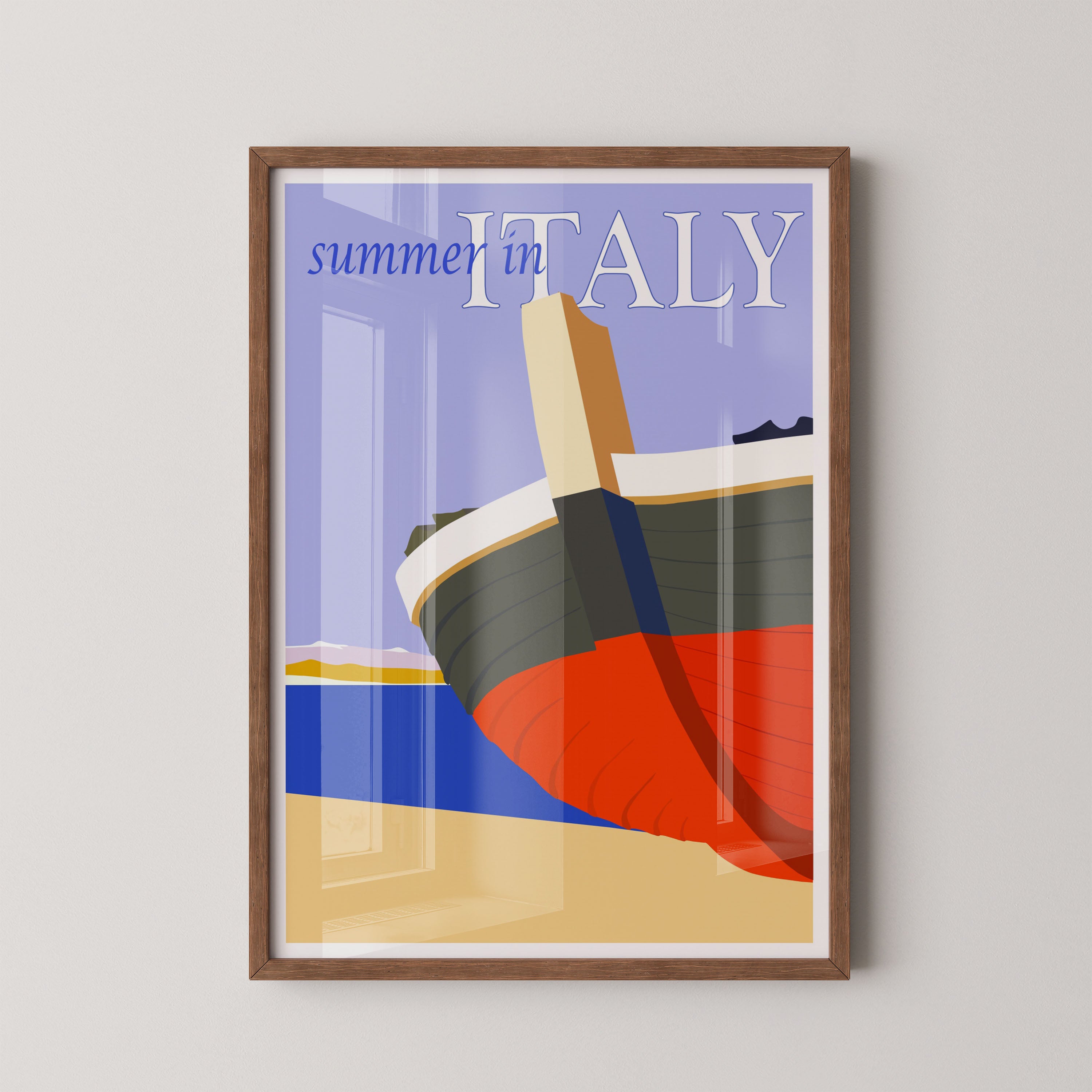 Summer in Italy – Vintage Boat Poster