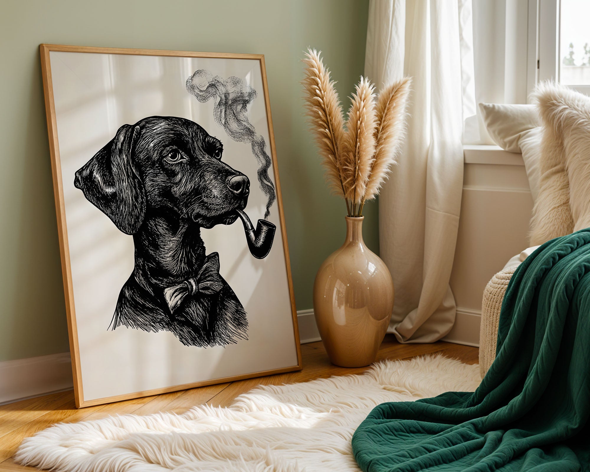 Gentleman Dog With Pipe