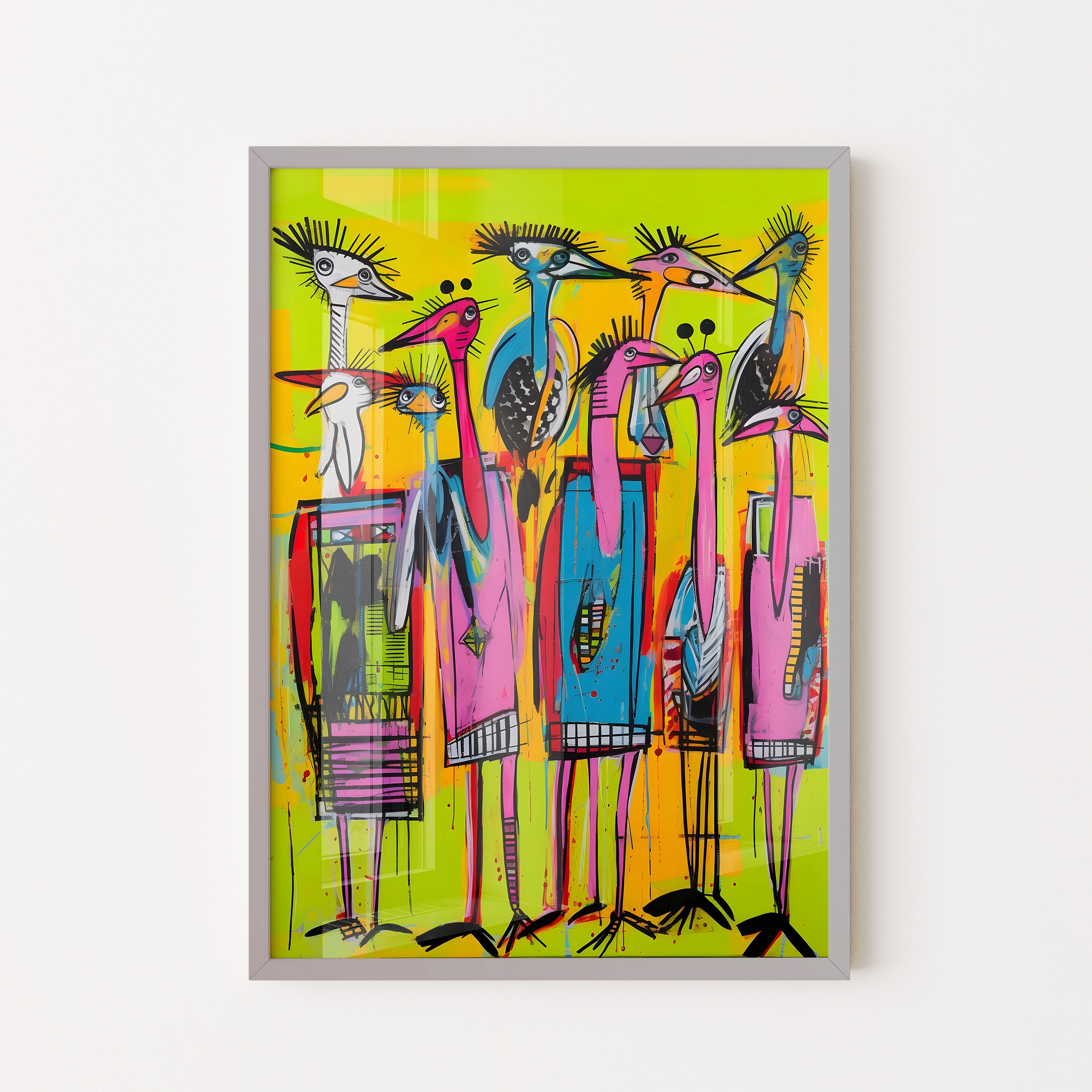 Neon Birds In Harmony