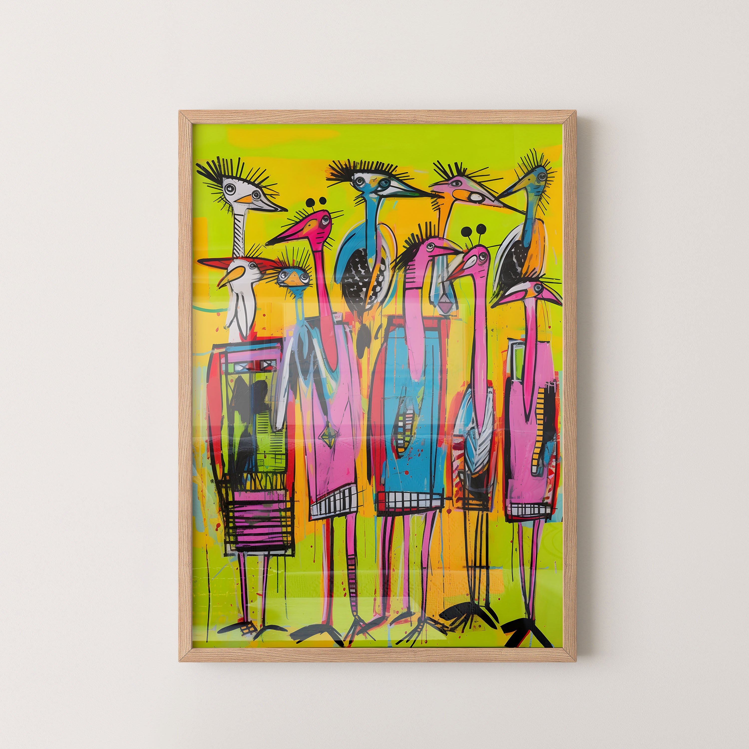 Neon Birds In Harmony