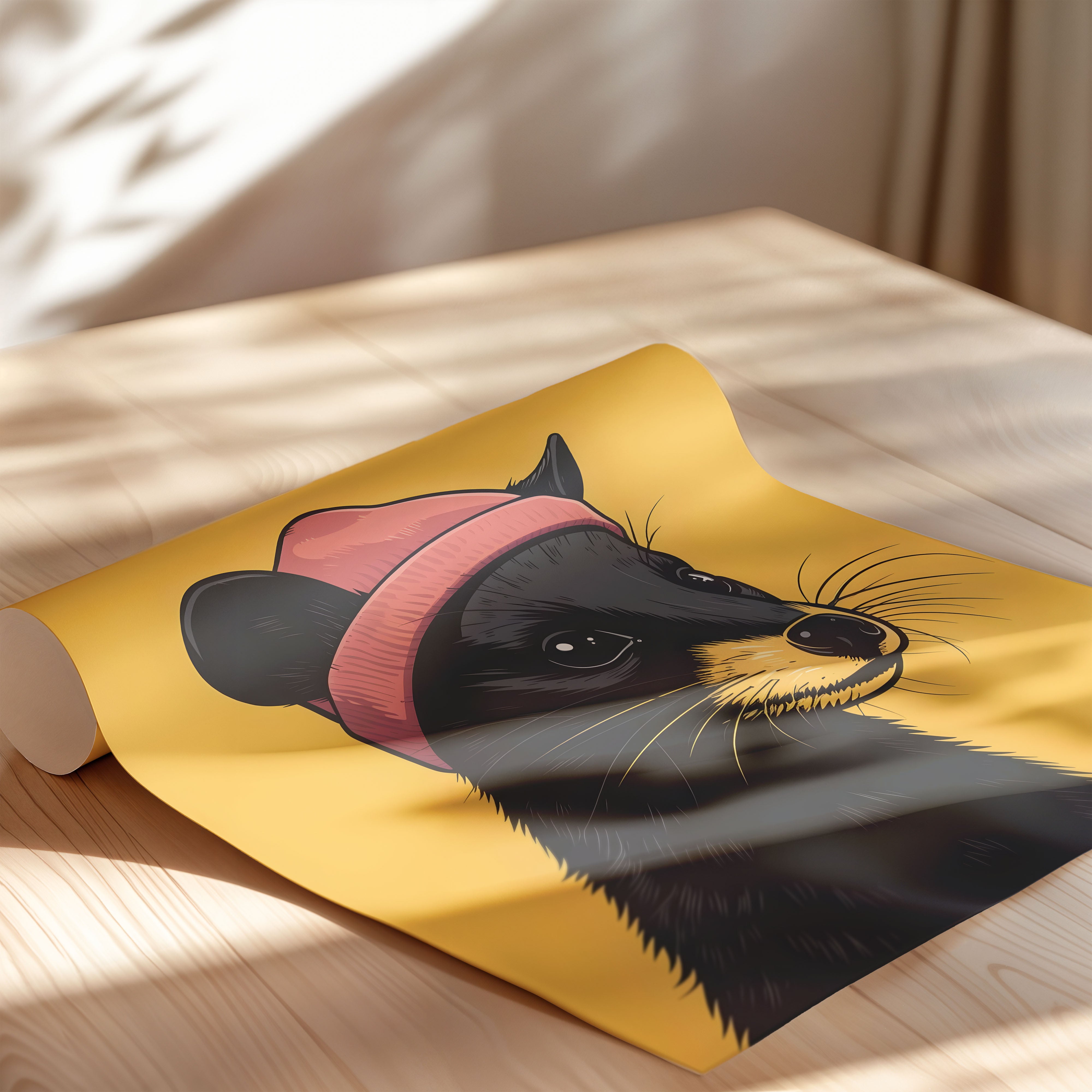 Beanie Black-Ferret Portrait
