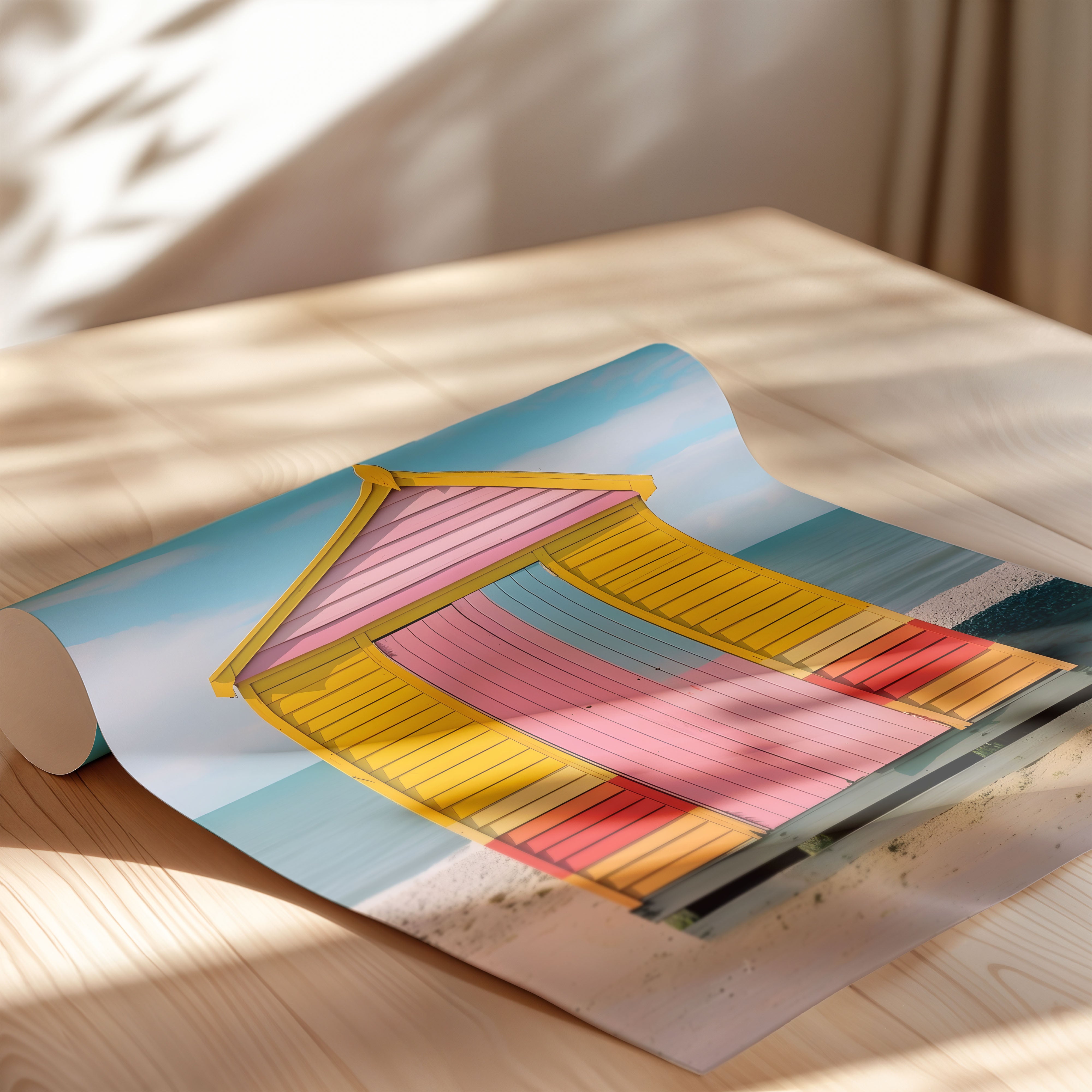 Beach Hut In Pastel Hues