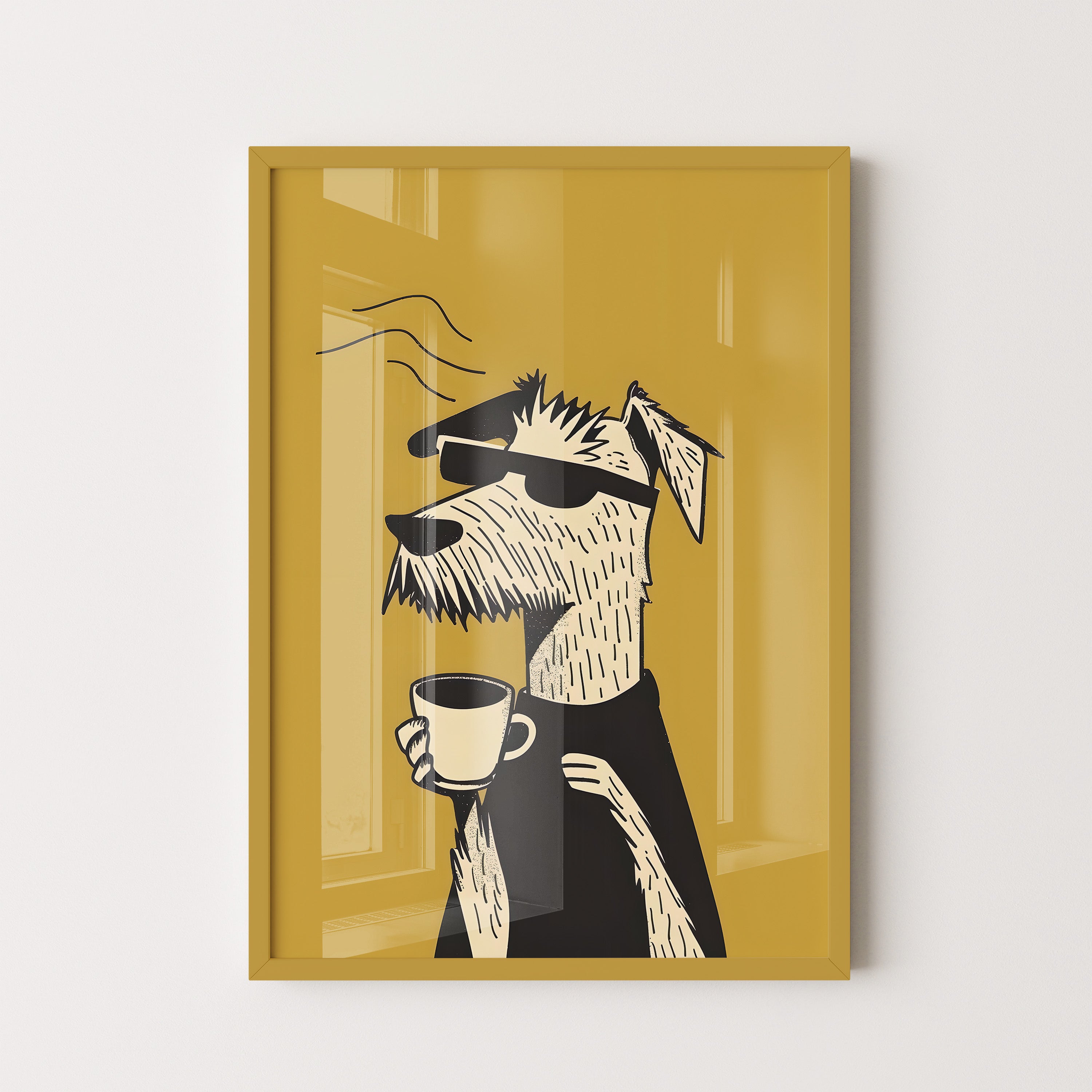 Coffee Break Dog Illustration