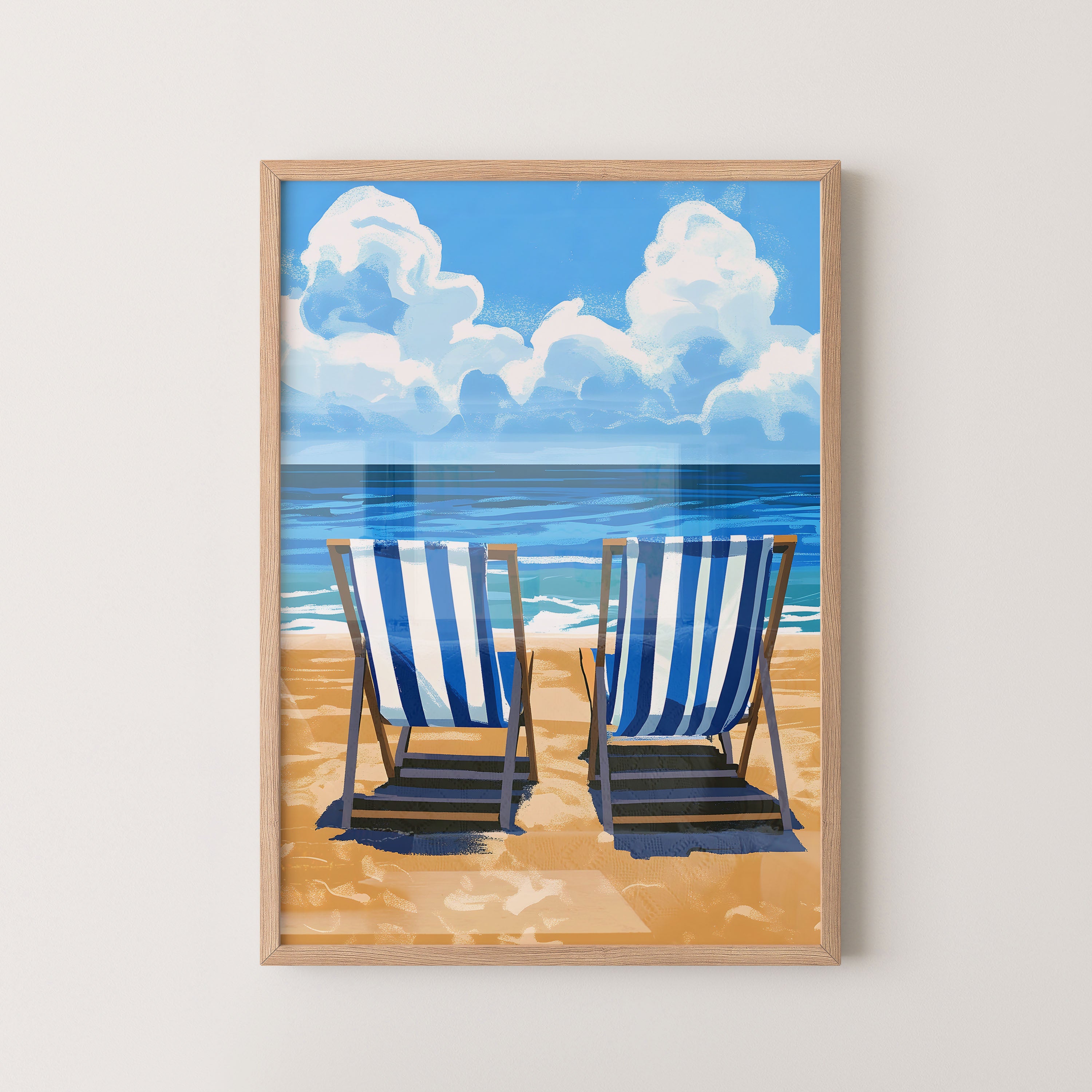 Beach Chairs View – Summer Coastal Art