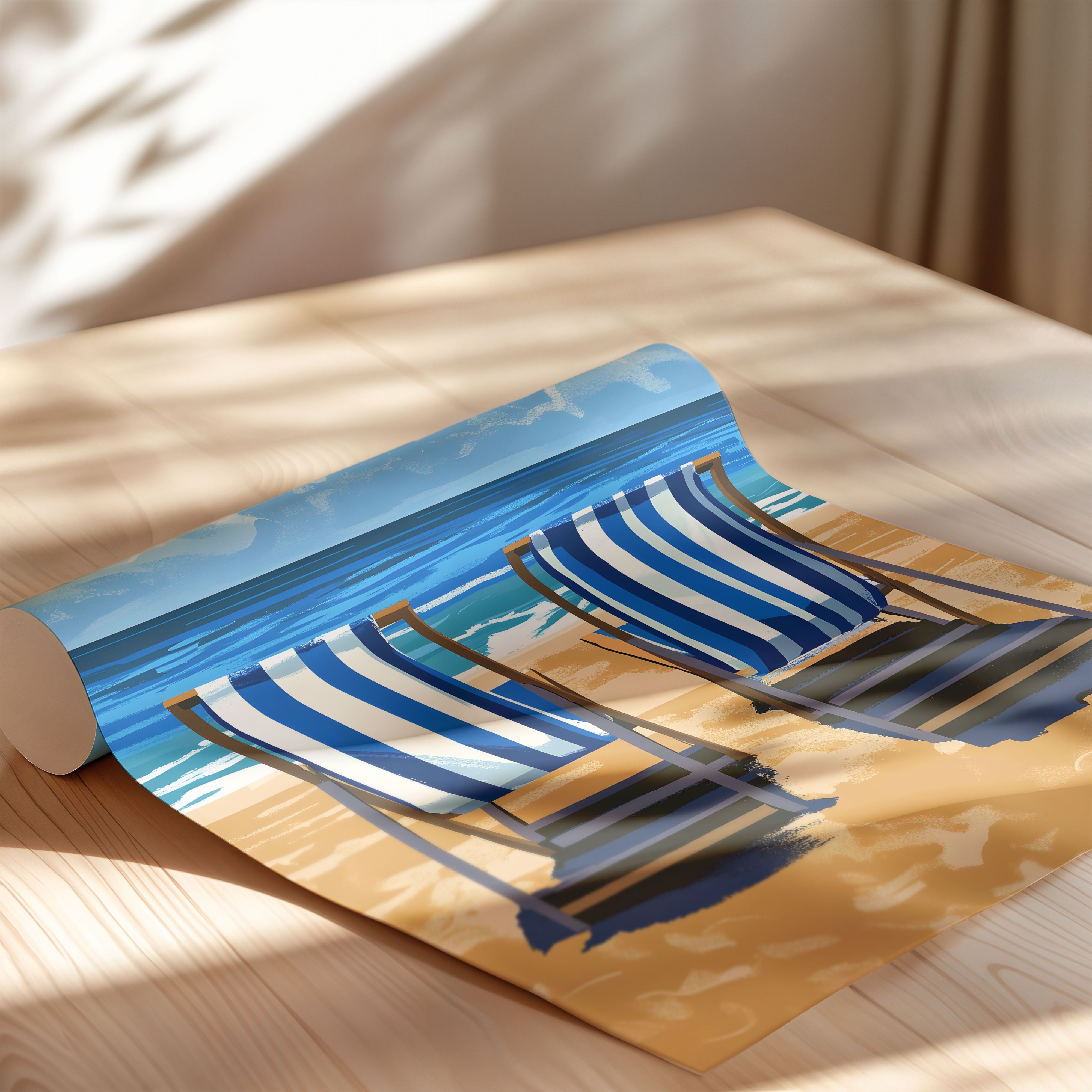 Beach Chairs View – Summer Coastal Art