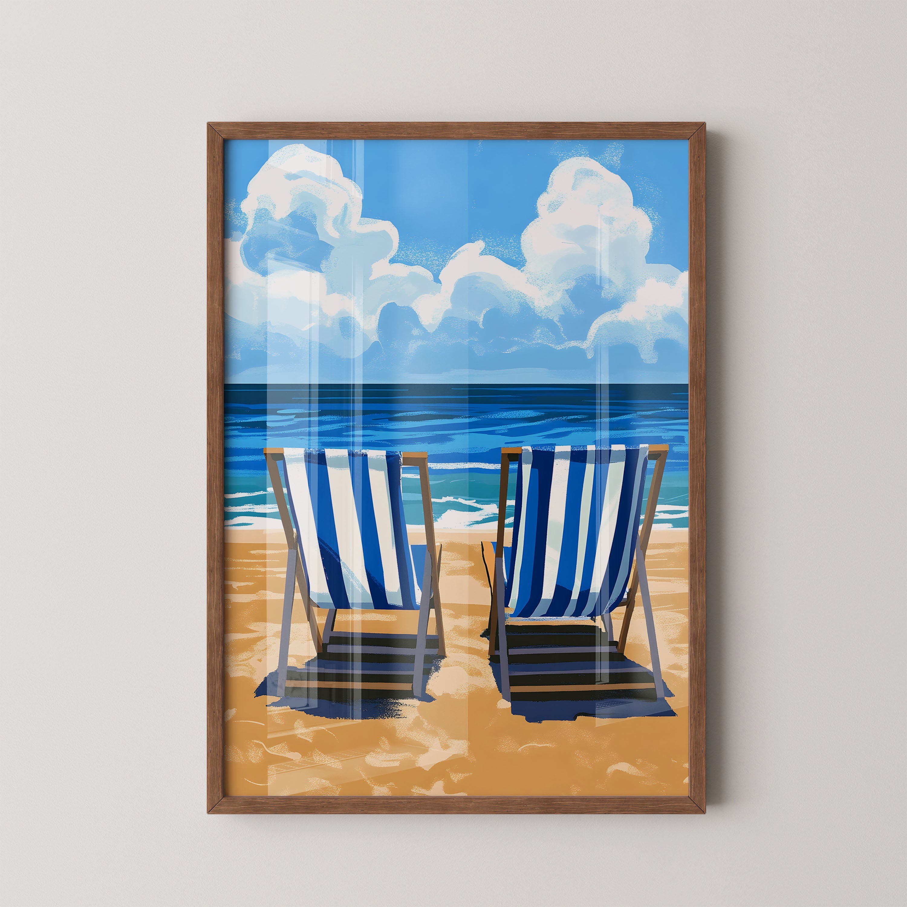 Beach Chairs View – Summer Coastal Art