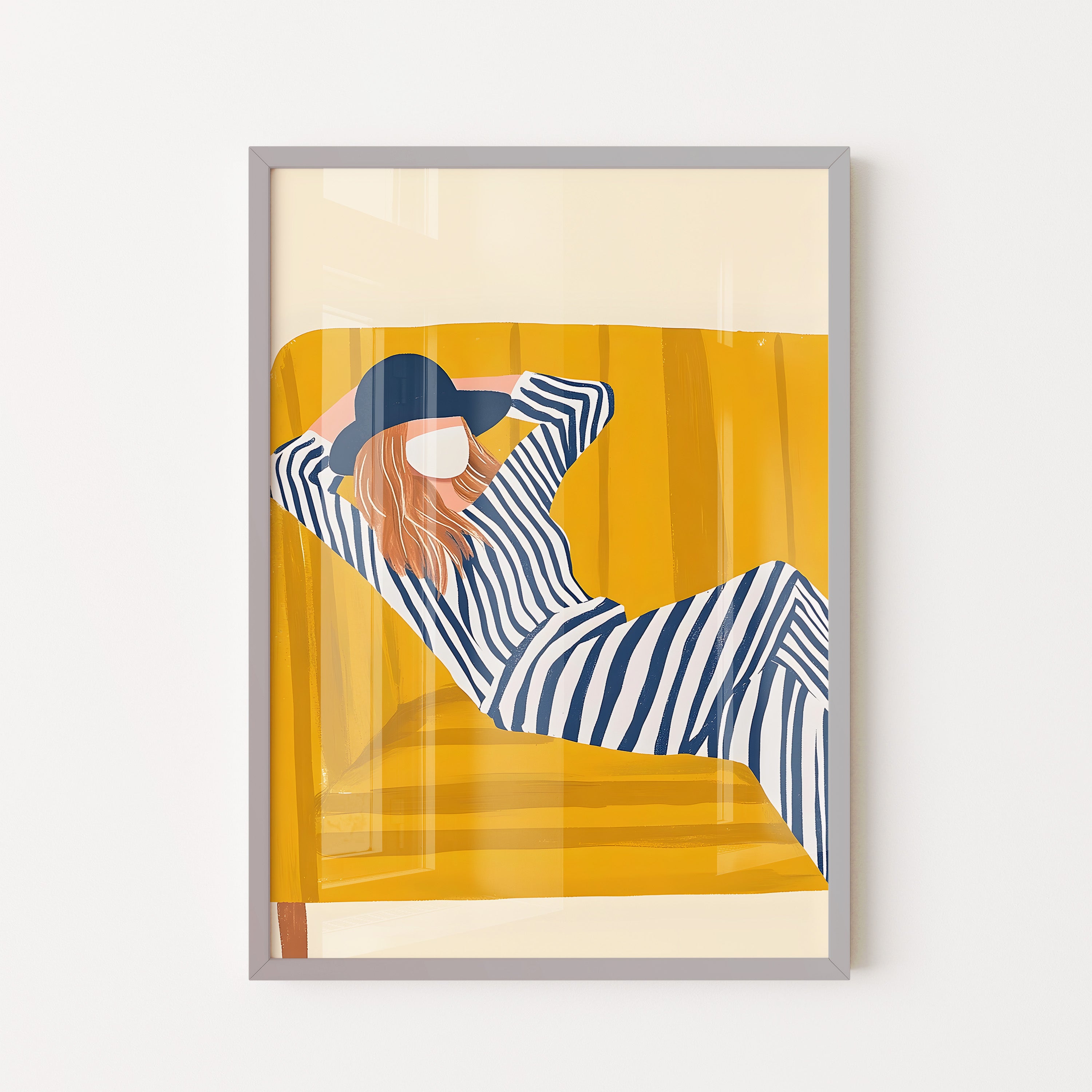 Striped Lounge Mood – Modern Figurative Art