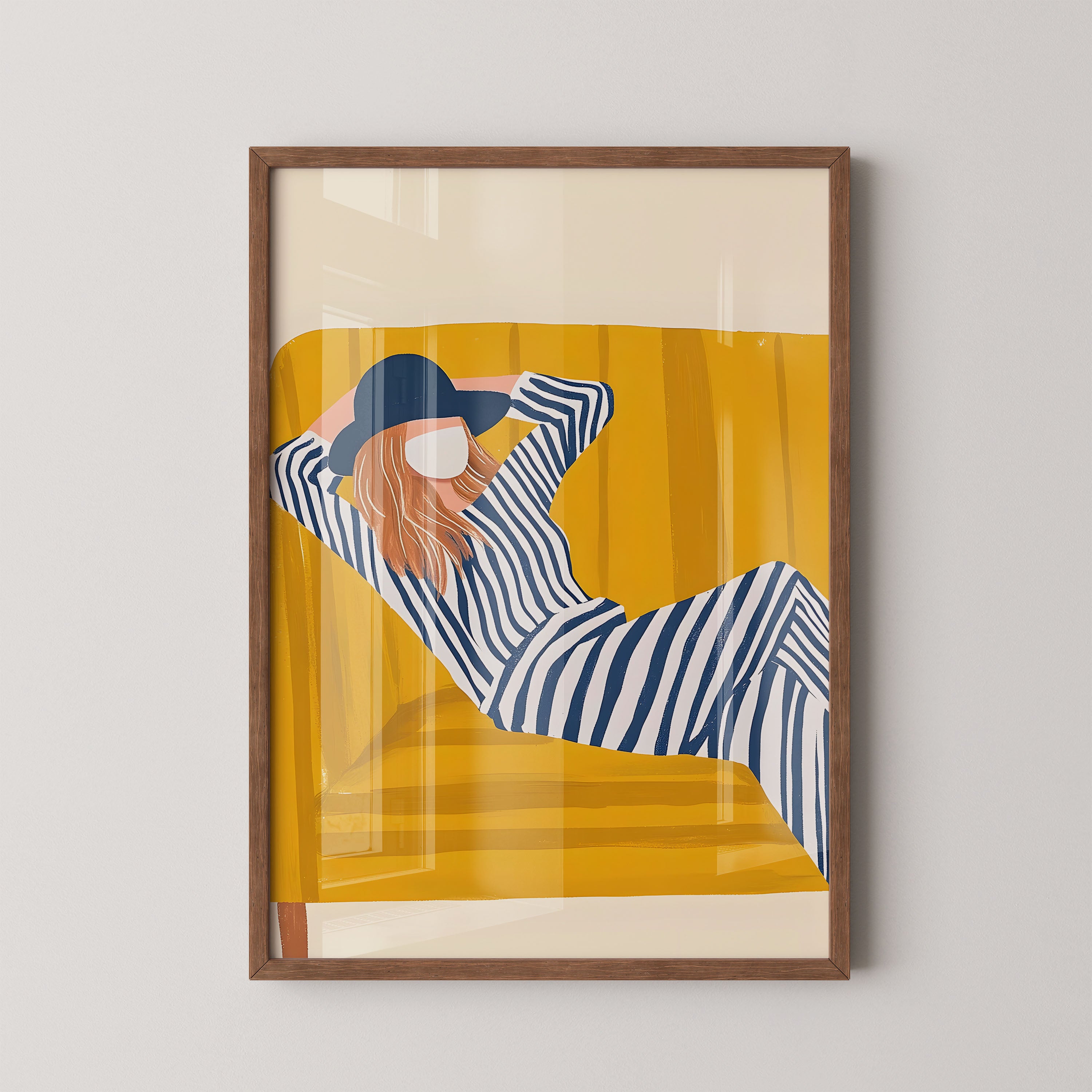 Striped Lounge Mood – Modern Figurative Art