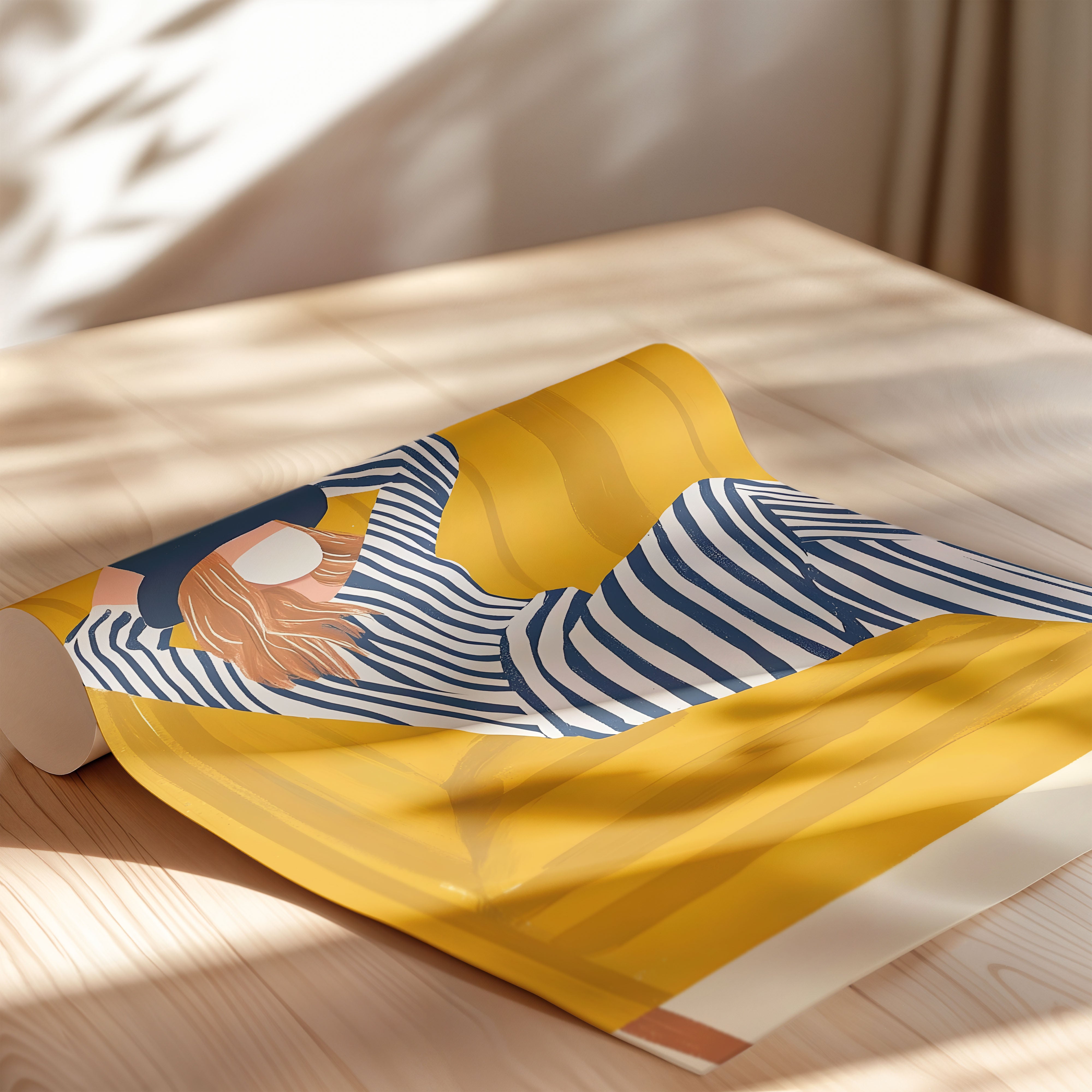 Striped Lounge Mood – Modern Figurative Art