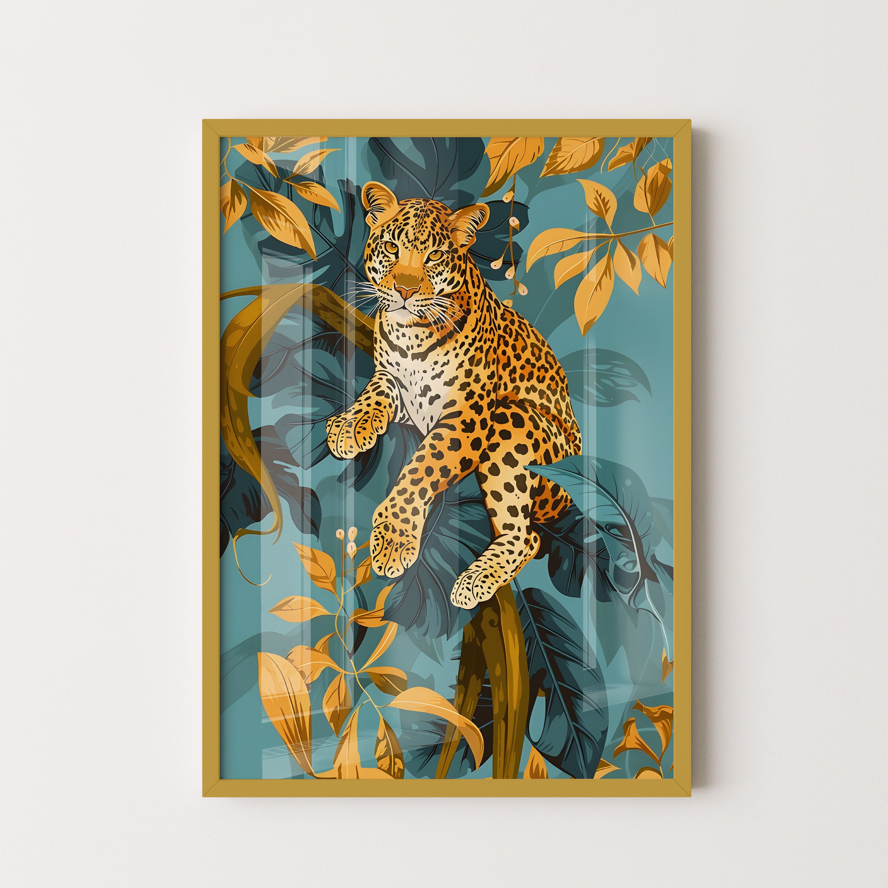 Jungle leopard – botanical art