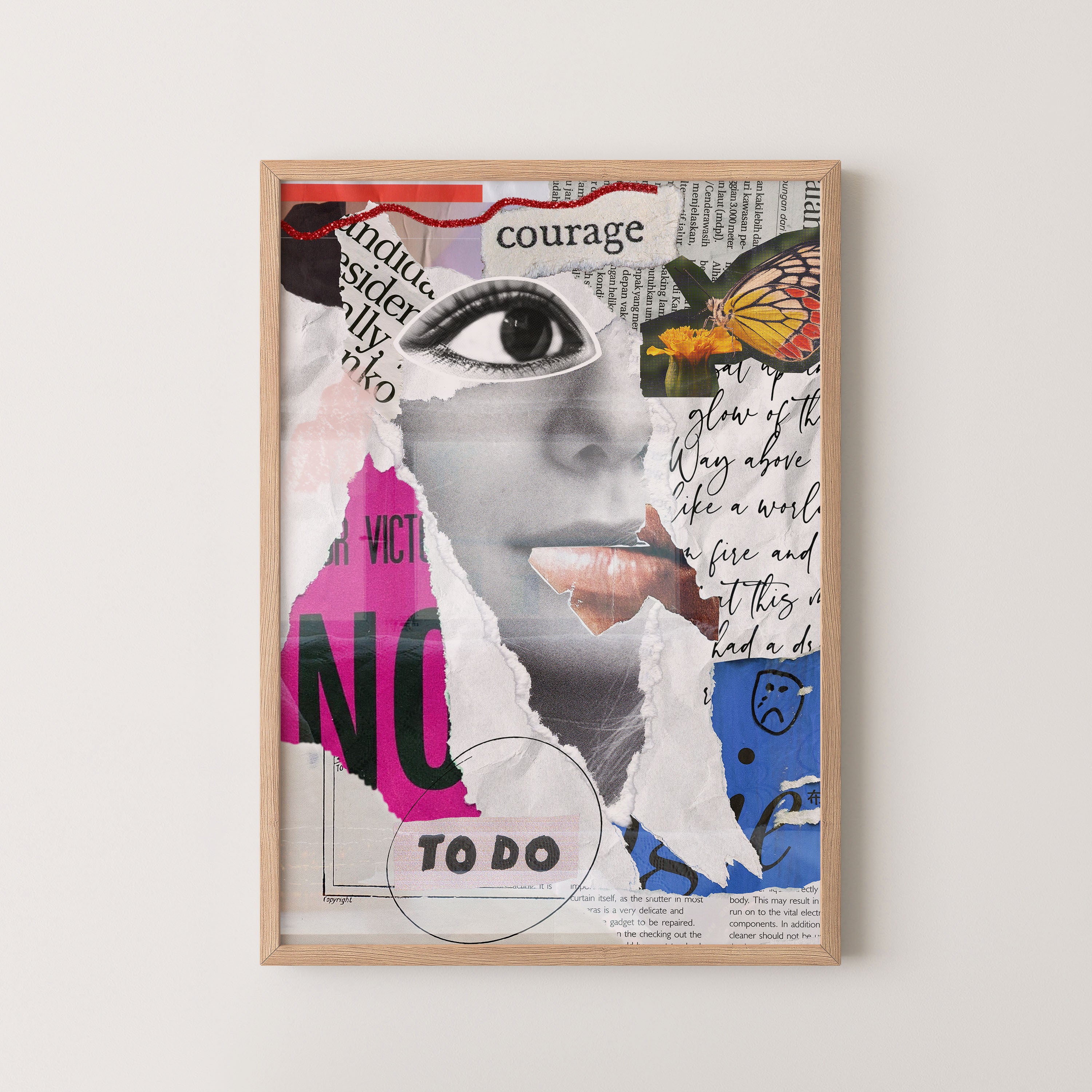 Courage Collage Art Poster