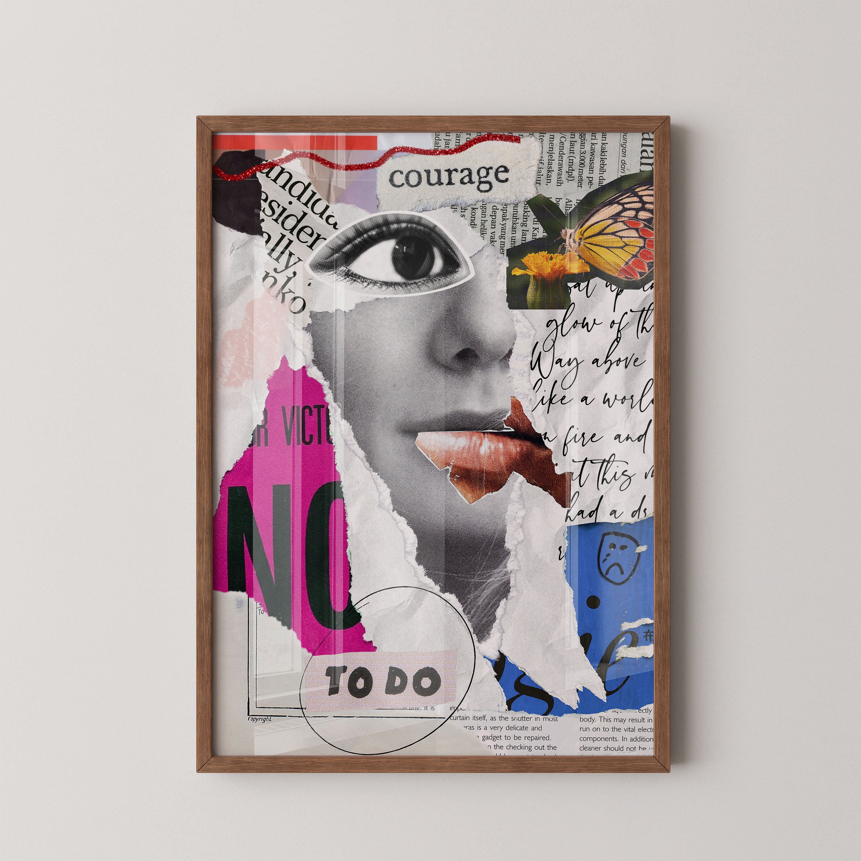Courage Collage Art Poster