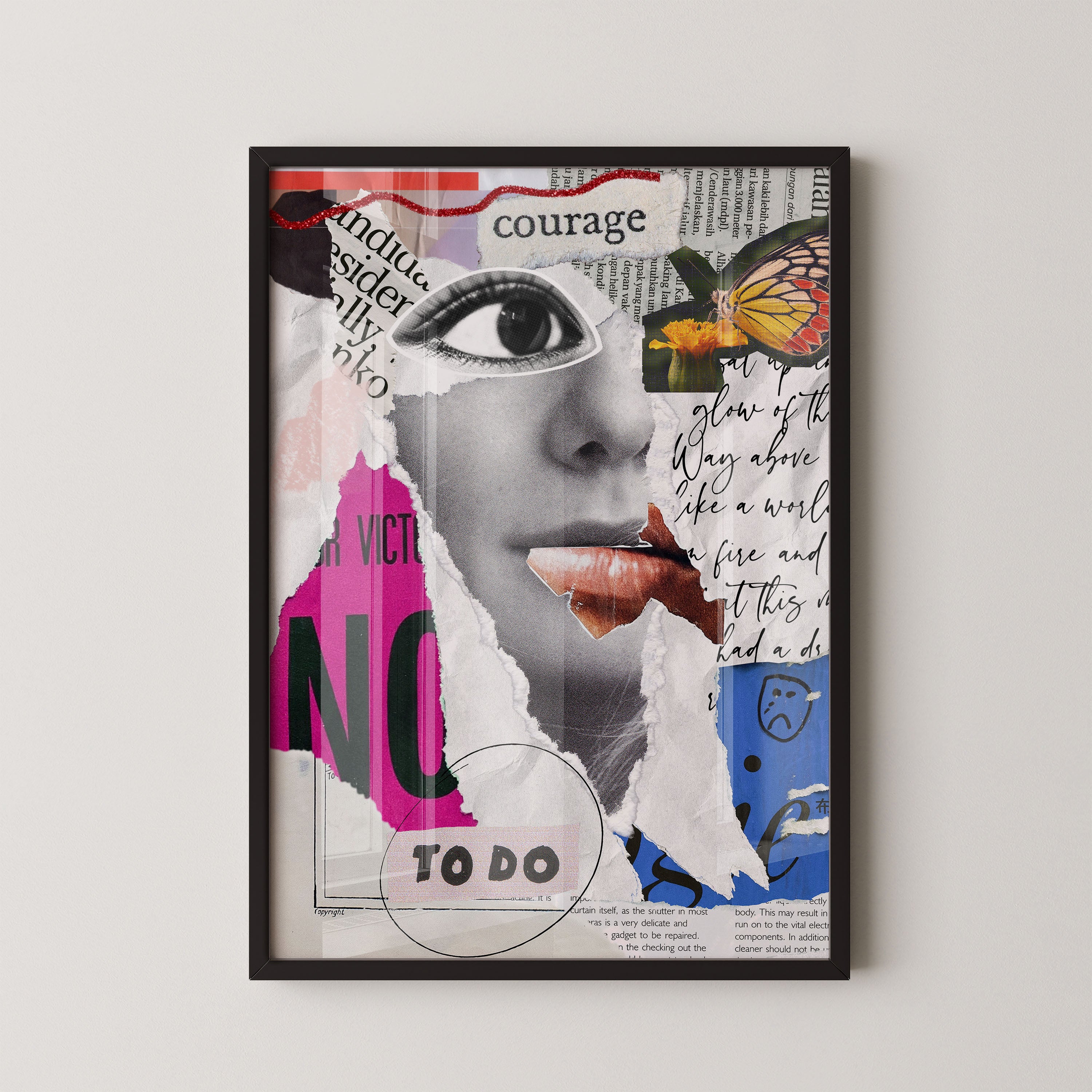Courage Collage Art Poster