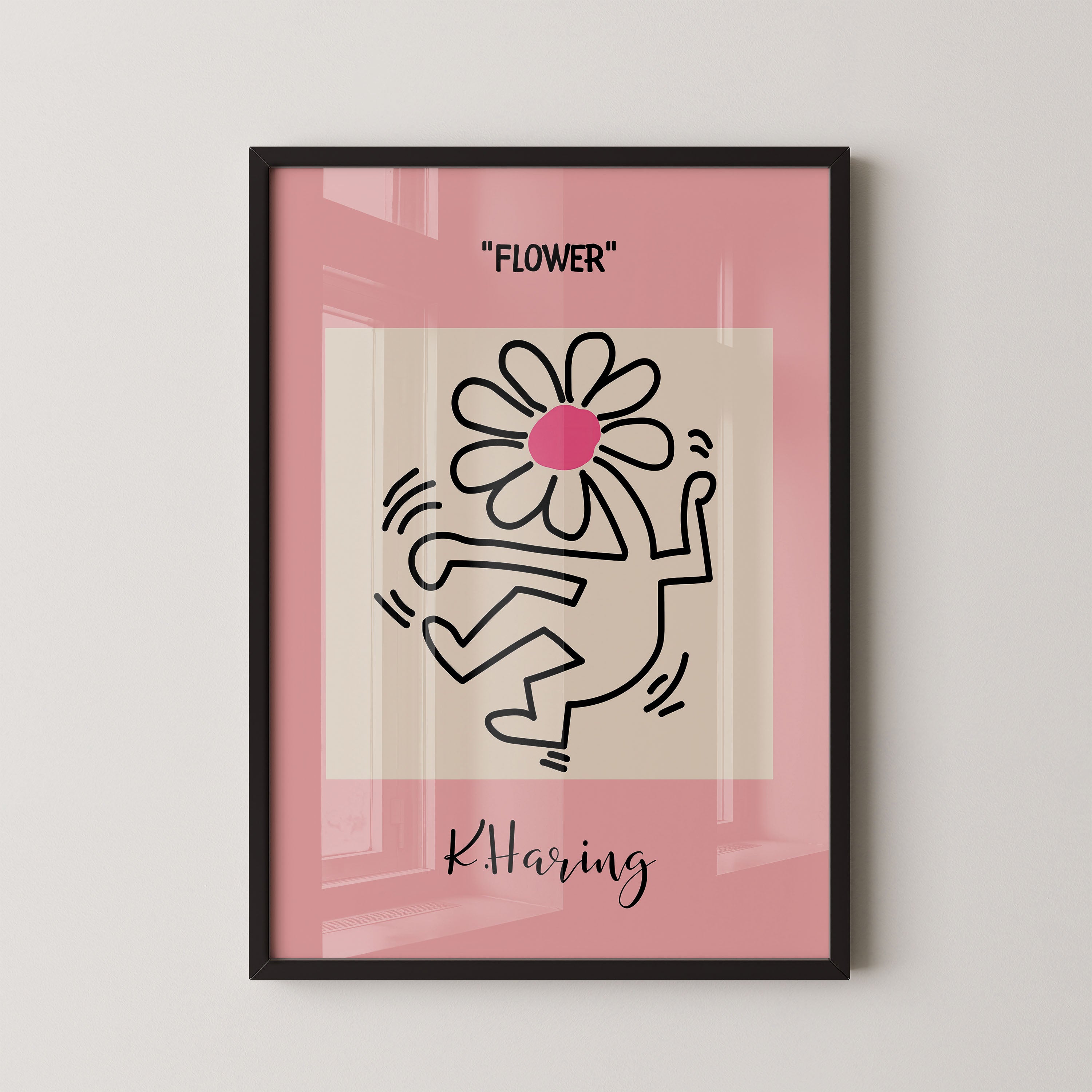 Dancing Flower Figure – Pink Art Poster