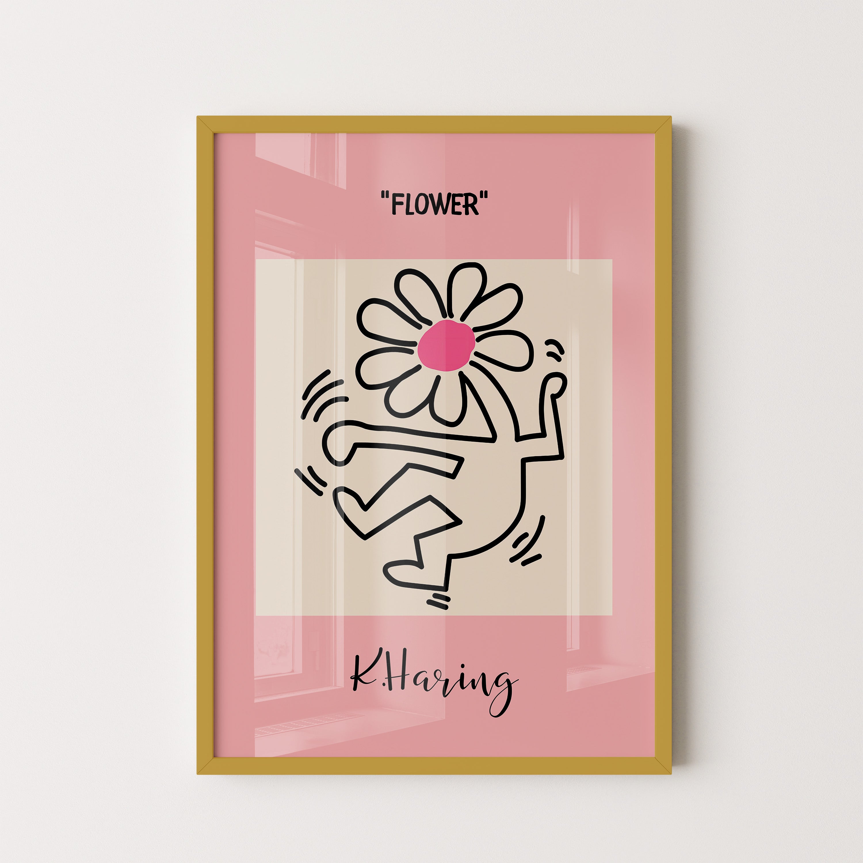 Dancing Flower Figure – Pink Art Poster