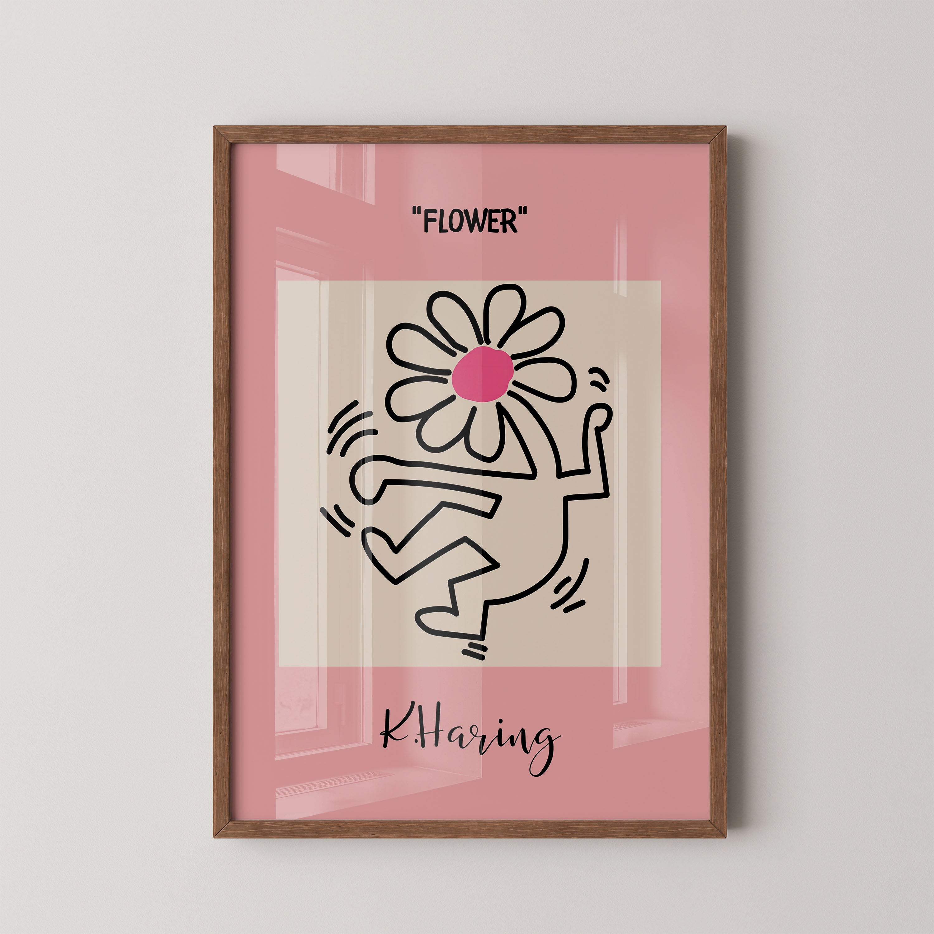 Dancing Flower Figure – Pink Art Poster