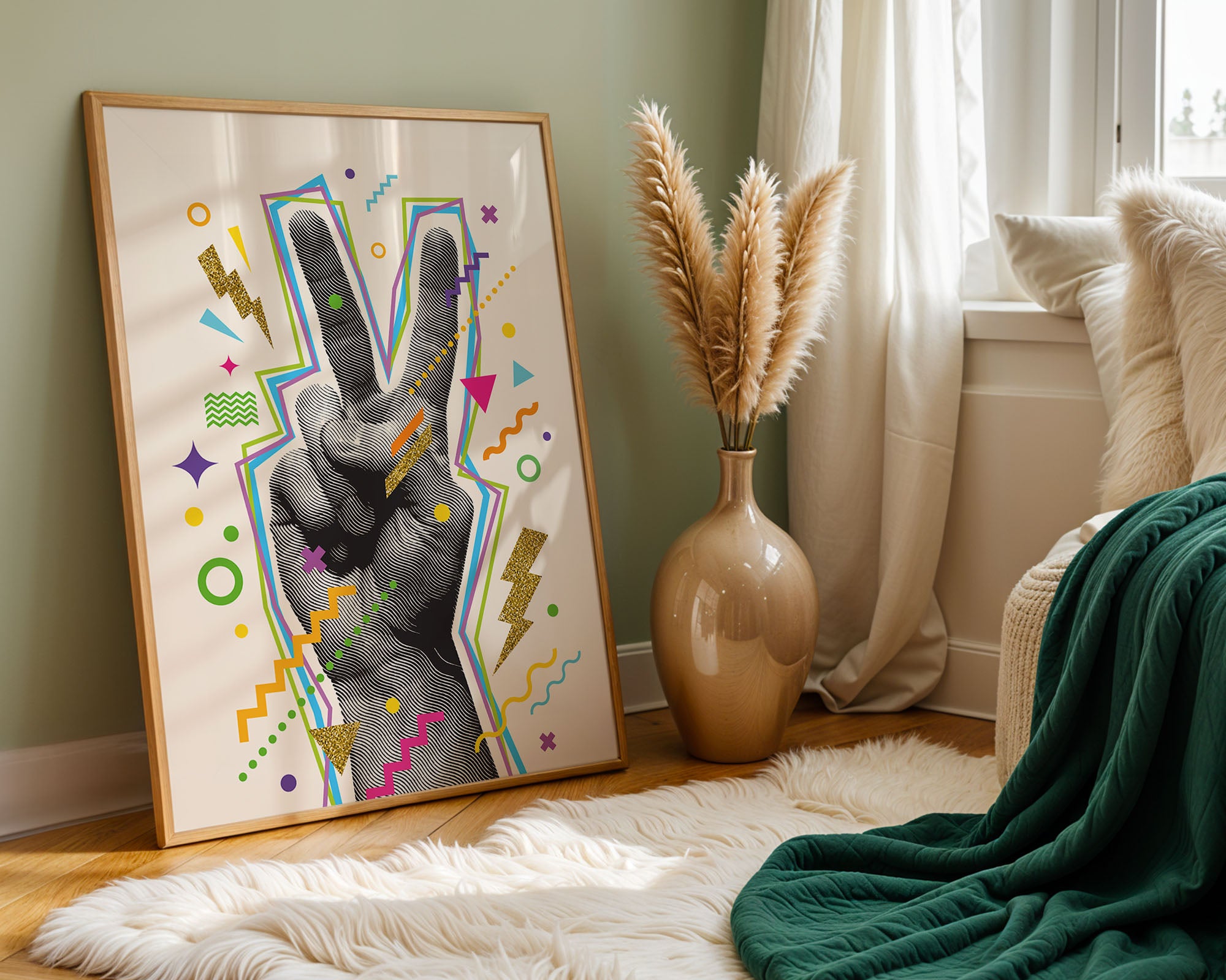 Retro Pop Peace Gesture