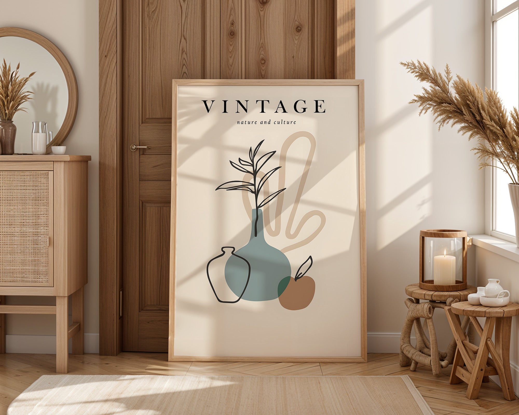 Vintage Still Life Vase And Fruit