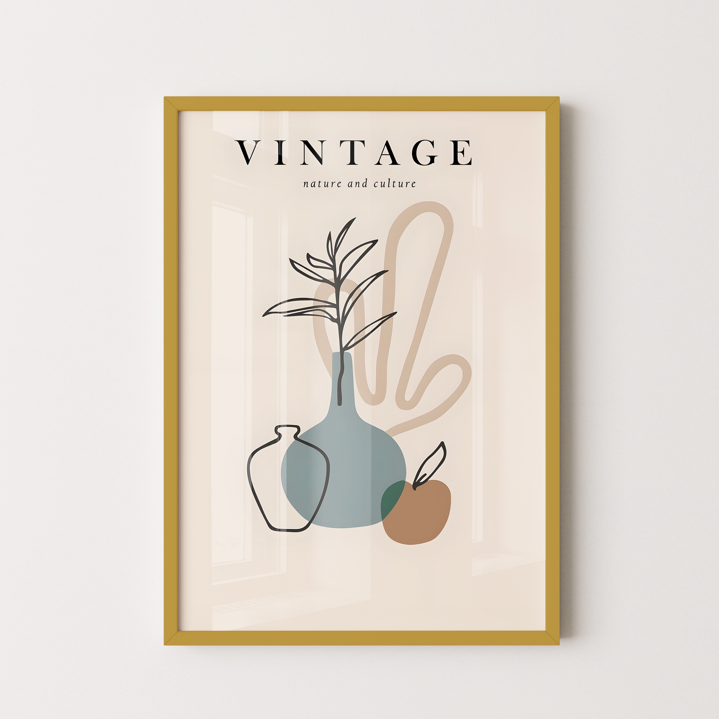 Vintage Still Life Vase And Fruit