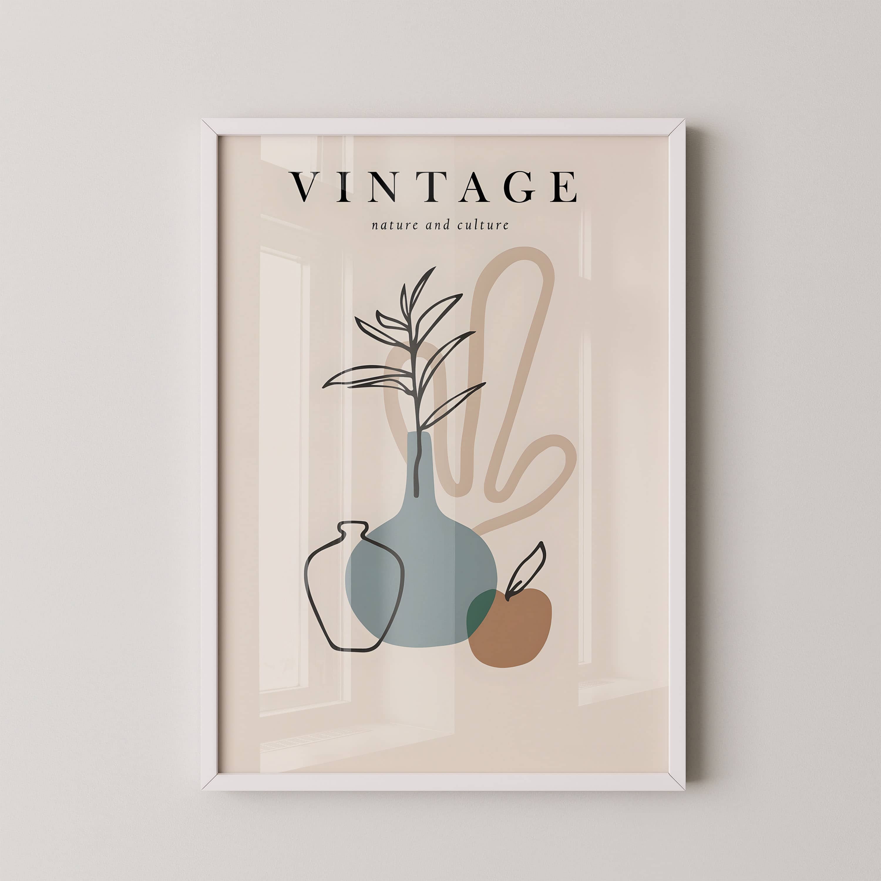 Vintage Still Life Vase And Fruit