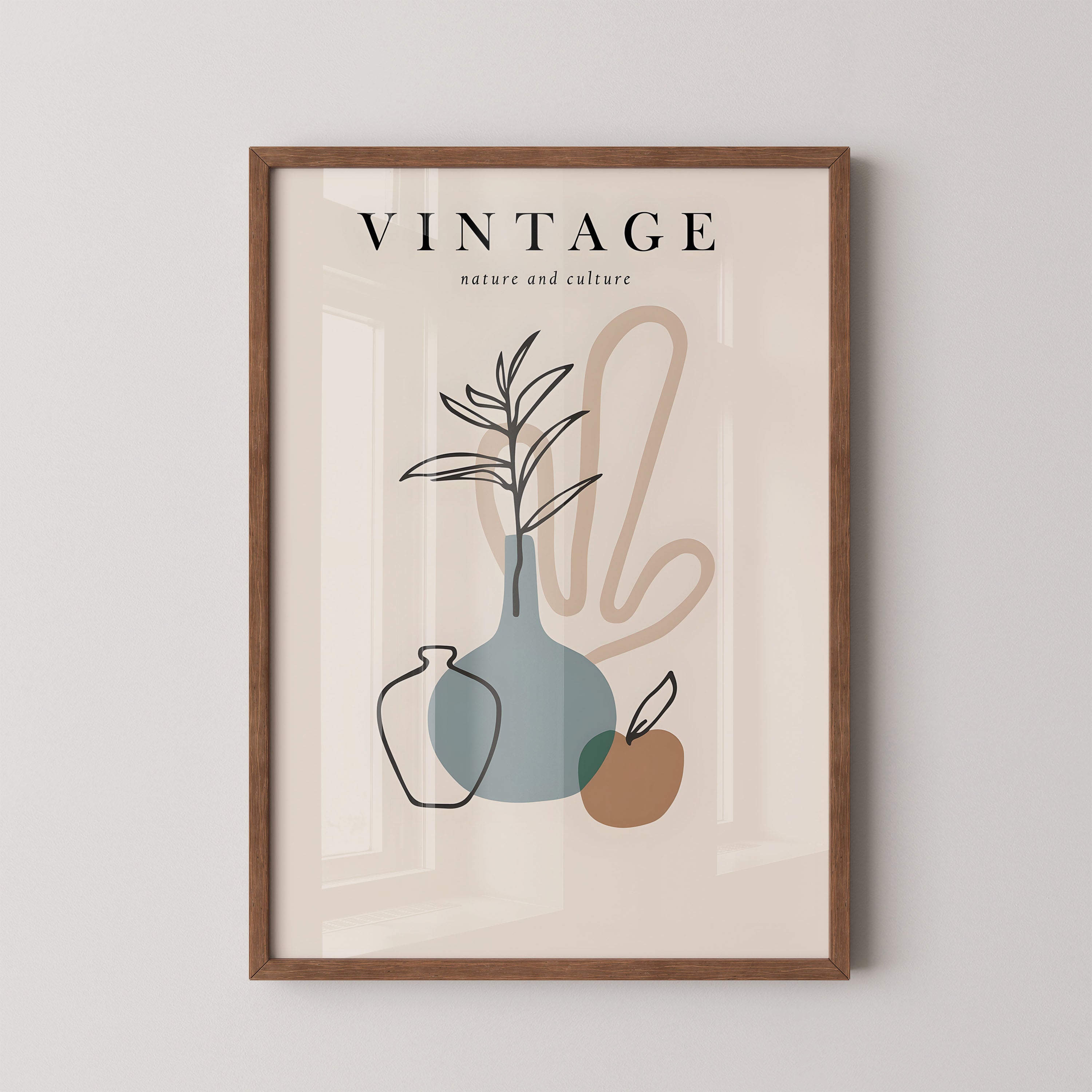 Vintage Still Life Vase And Fruit
