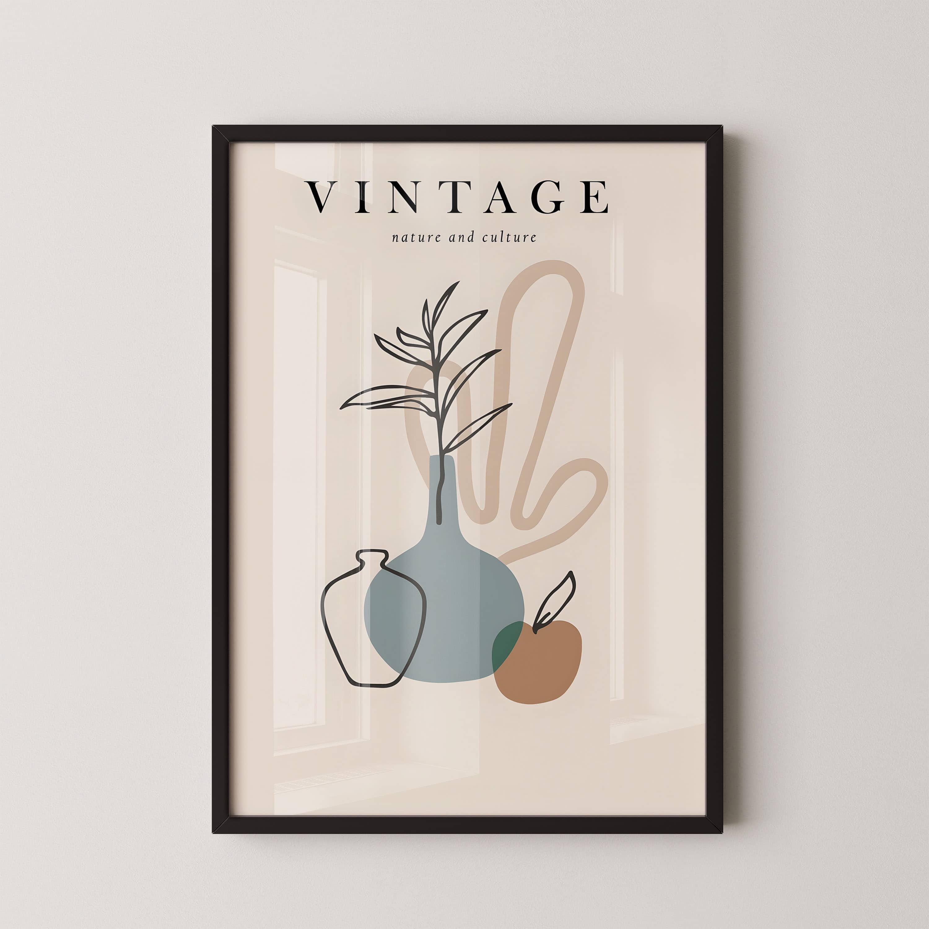 Vintage Still Life Vase And Fruit