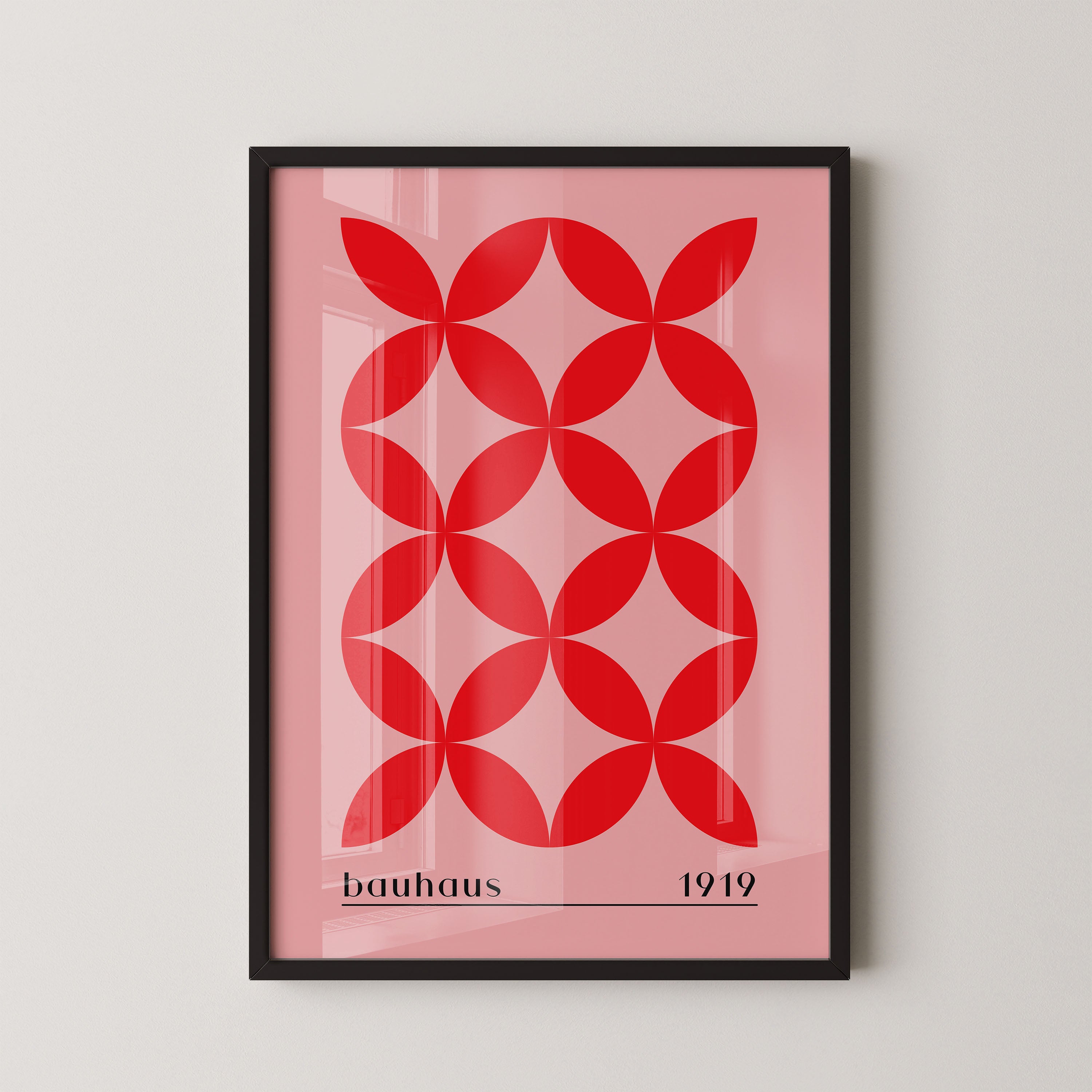 Bauhaus Petal Grid In Scarlet Red