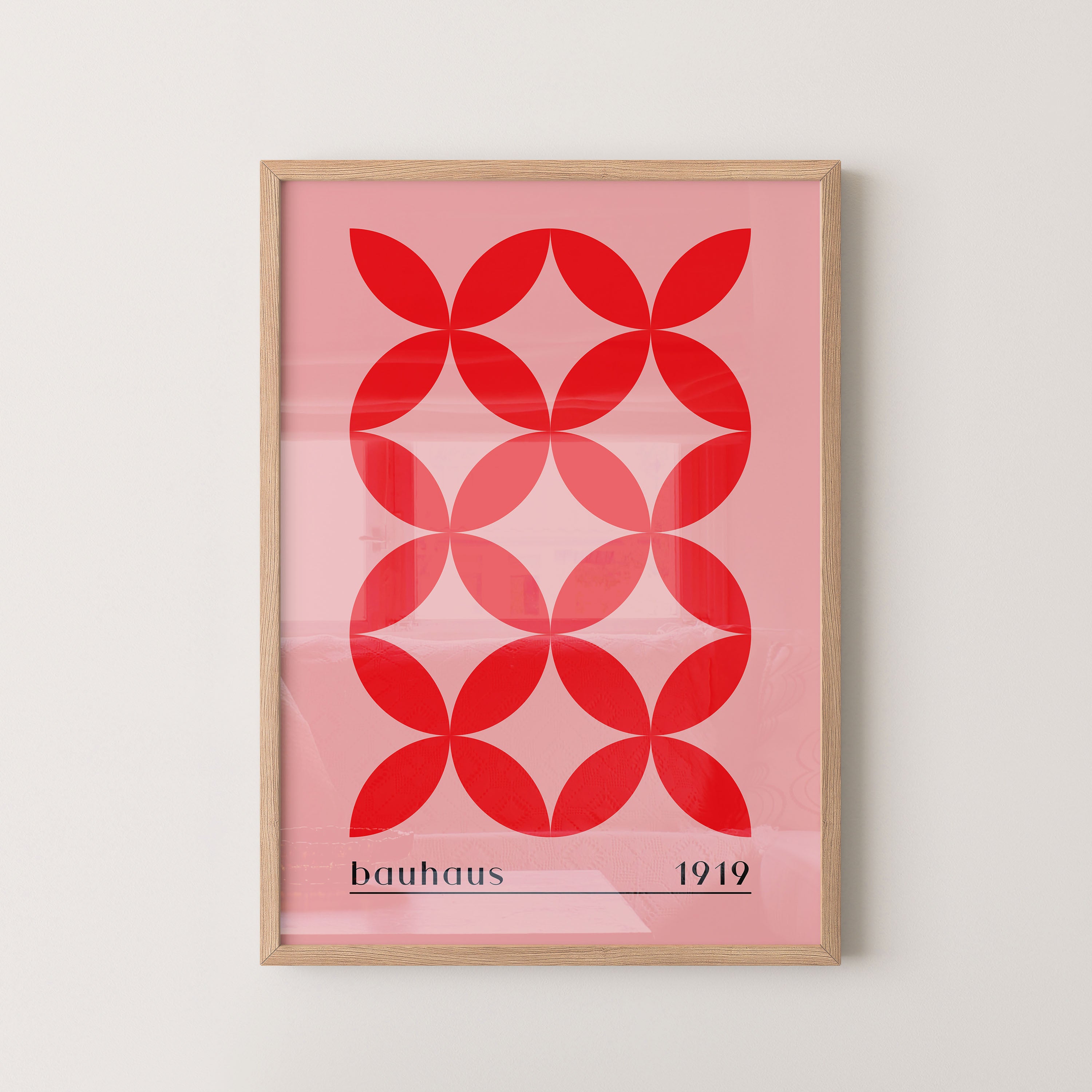 Bauhaus Petal Grid In Scarlet Red