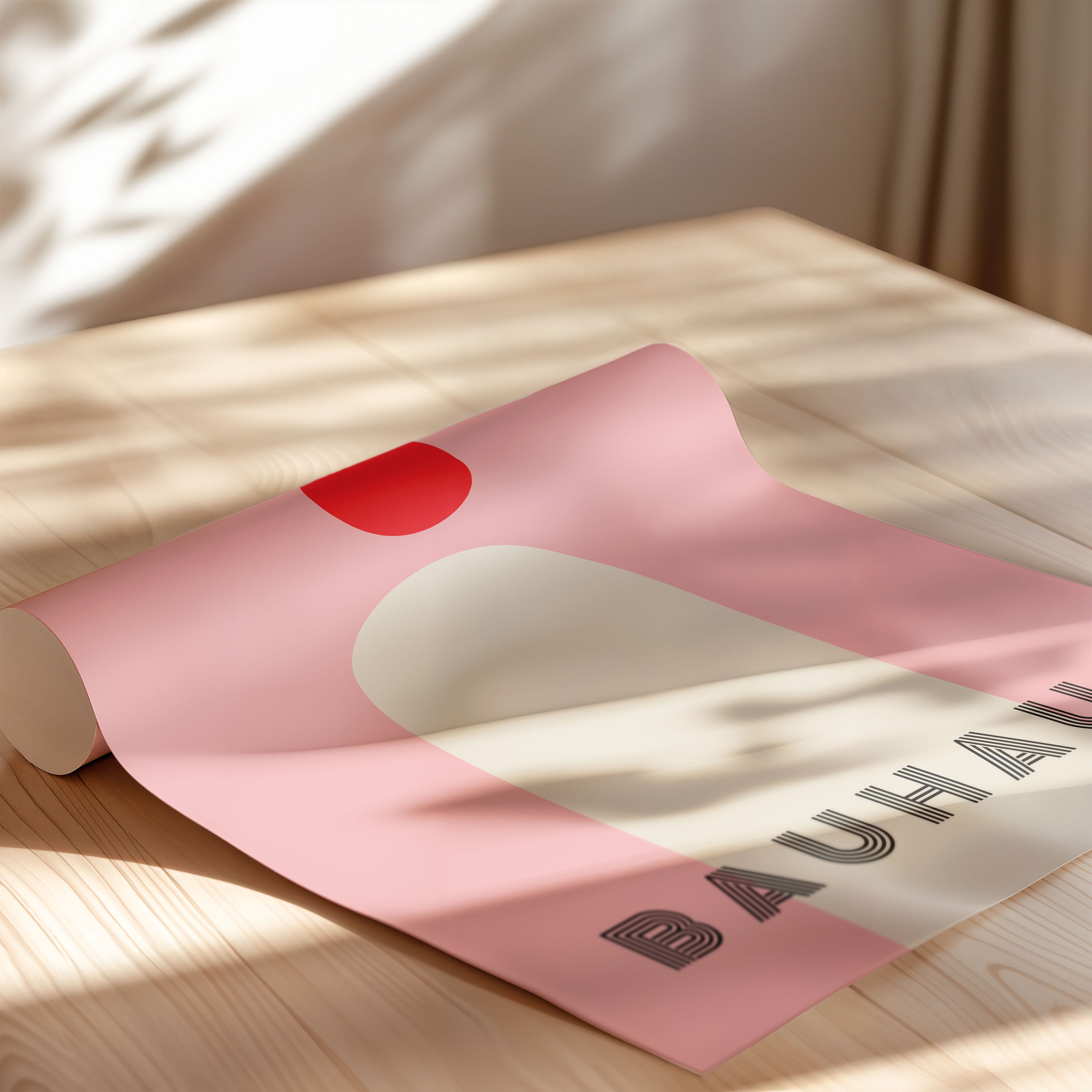 Bauhaus Minimal Arch With Crimson Sun